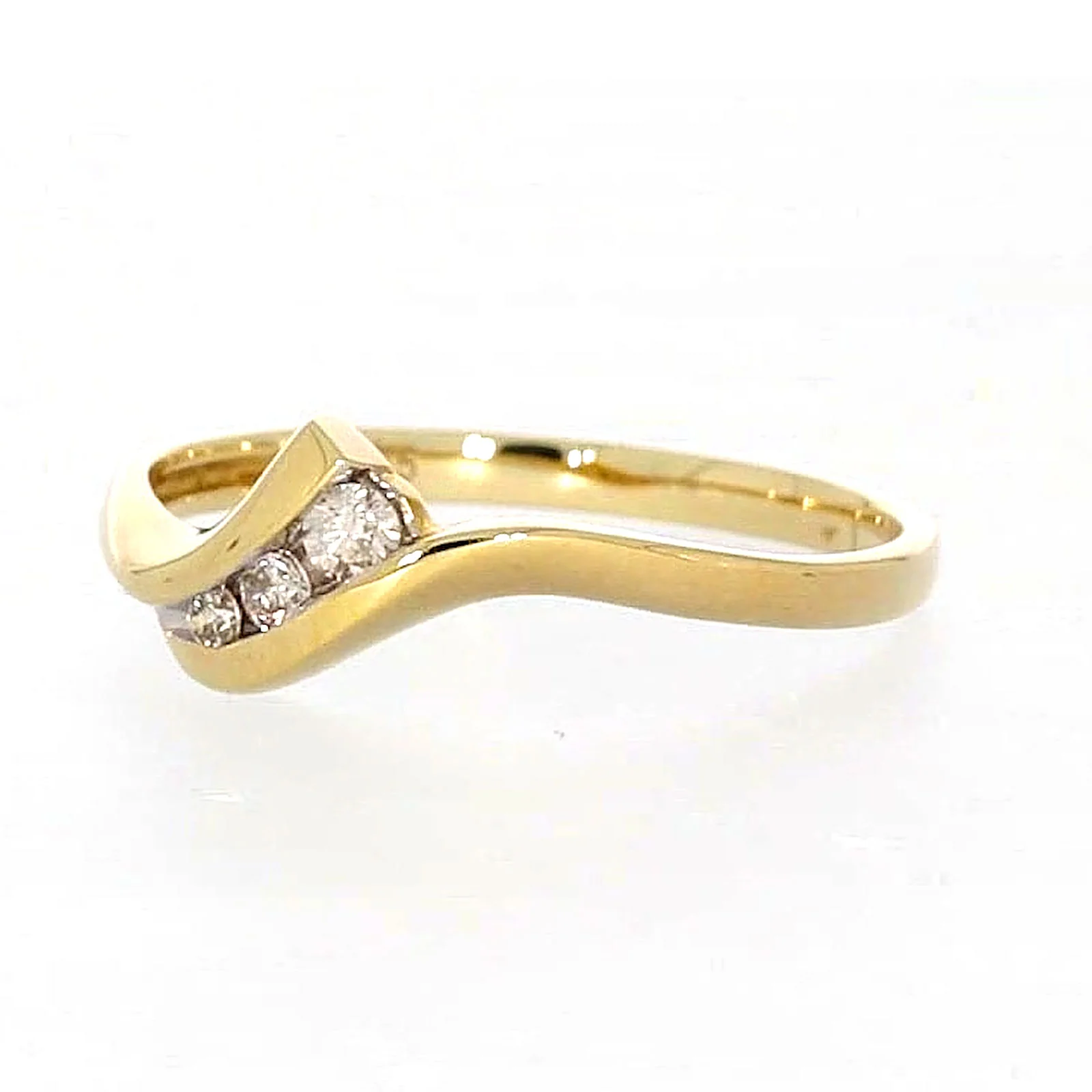 9ct Yellow Gold Round Brilliant Cut with 0.10 CARAT tw of Diamonds Ring - Image 9