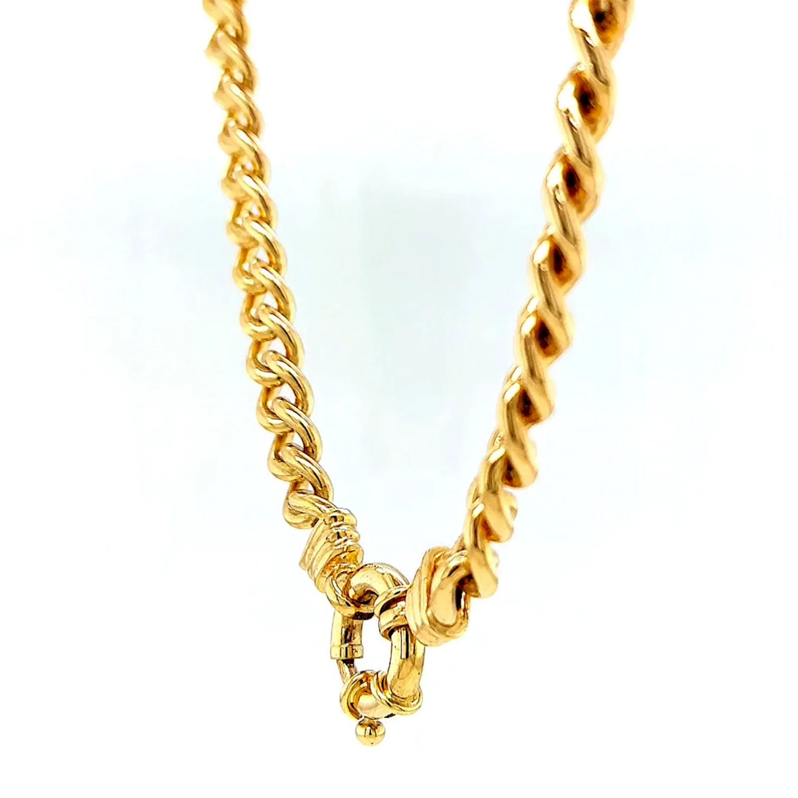 9ct Yellow Gold Silver Filled 50cm Curb with Bolt Ring Necklace - Image 14