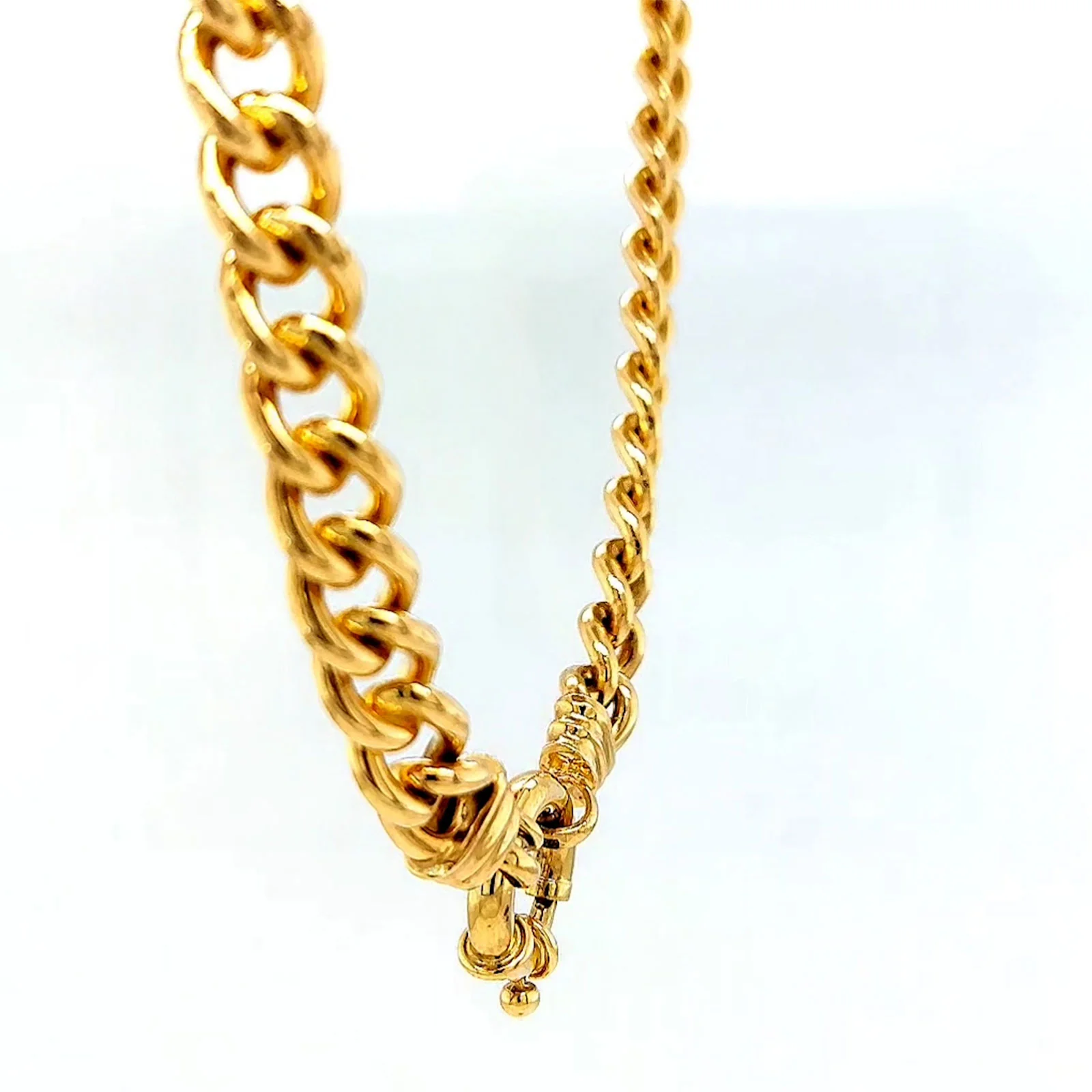9ct Yellow Gold Silver Filled 50cm Curb with Bolt Ring Necklace - Image 25