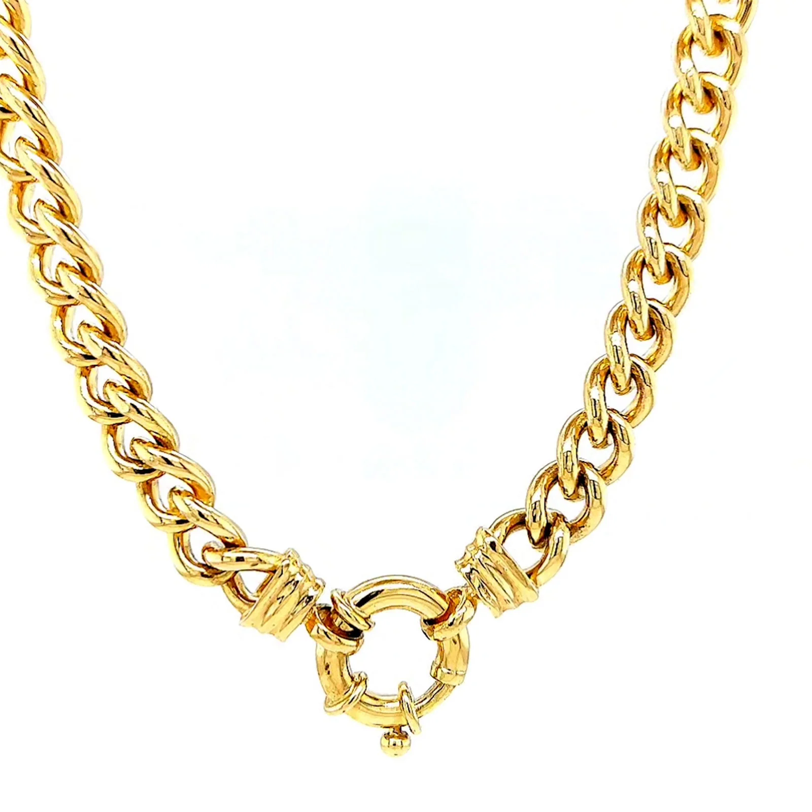 9ct Yellow Gold Silver Filled 50cm Curb with Bolt Ring Necklace - Image 37