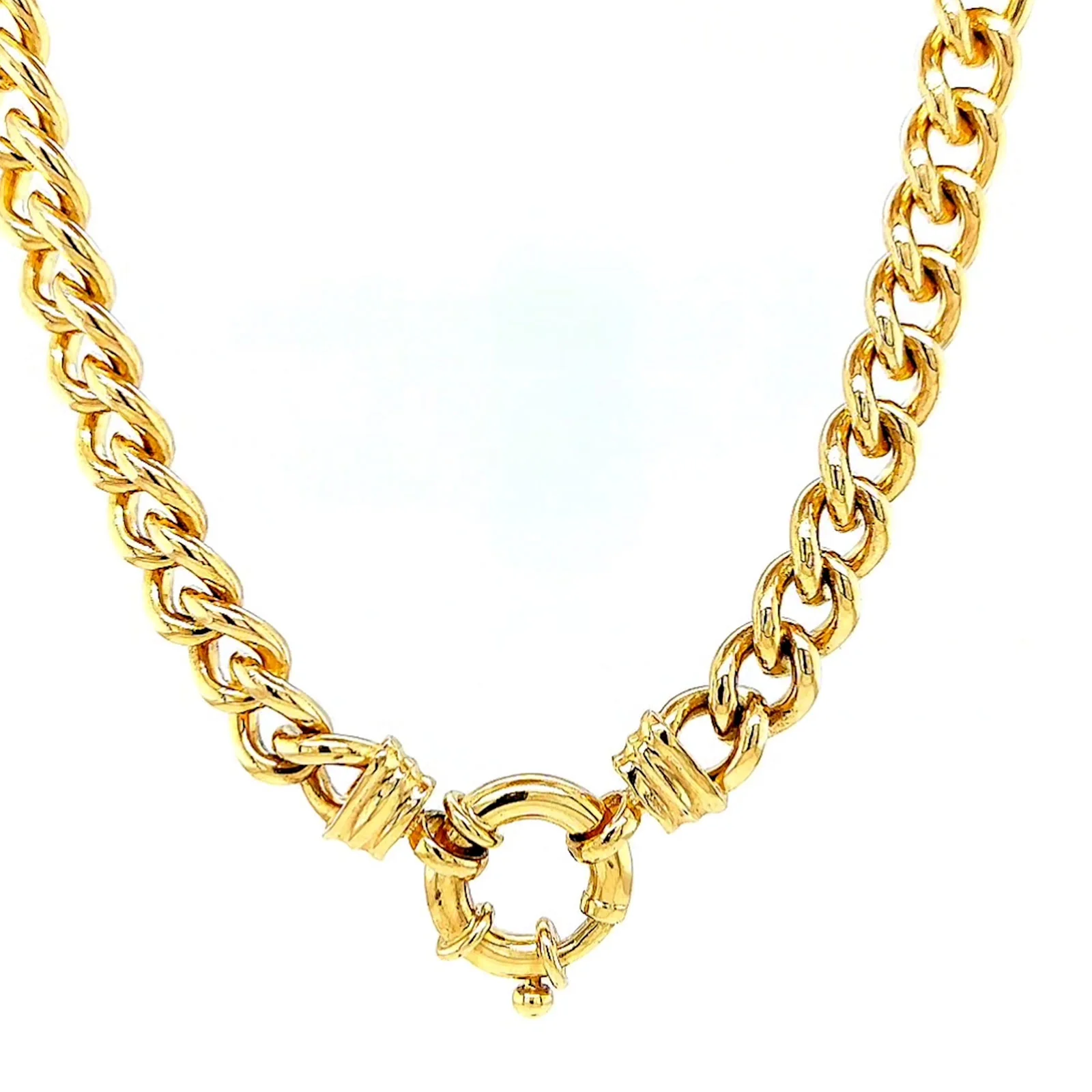 9ct Yellow Gold Silver Filled 50cm Curb with Bolt Ring Necklace - Image 38