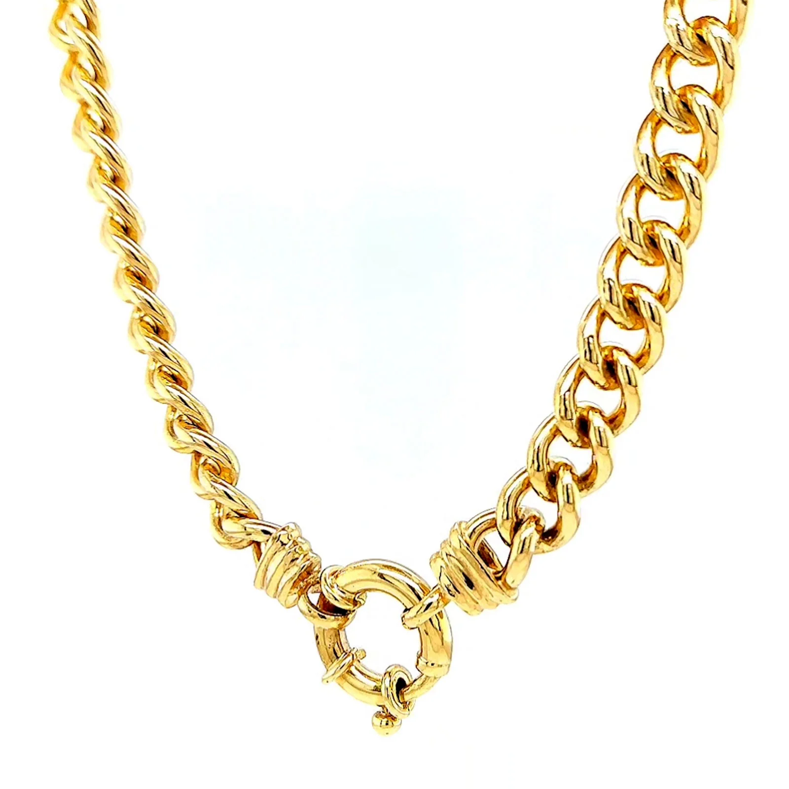 9ct Yellow Gold Silver Filled 50cm Curb with Bolt Ring Necklace - Image 44