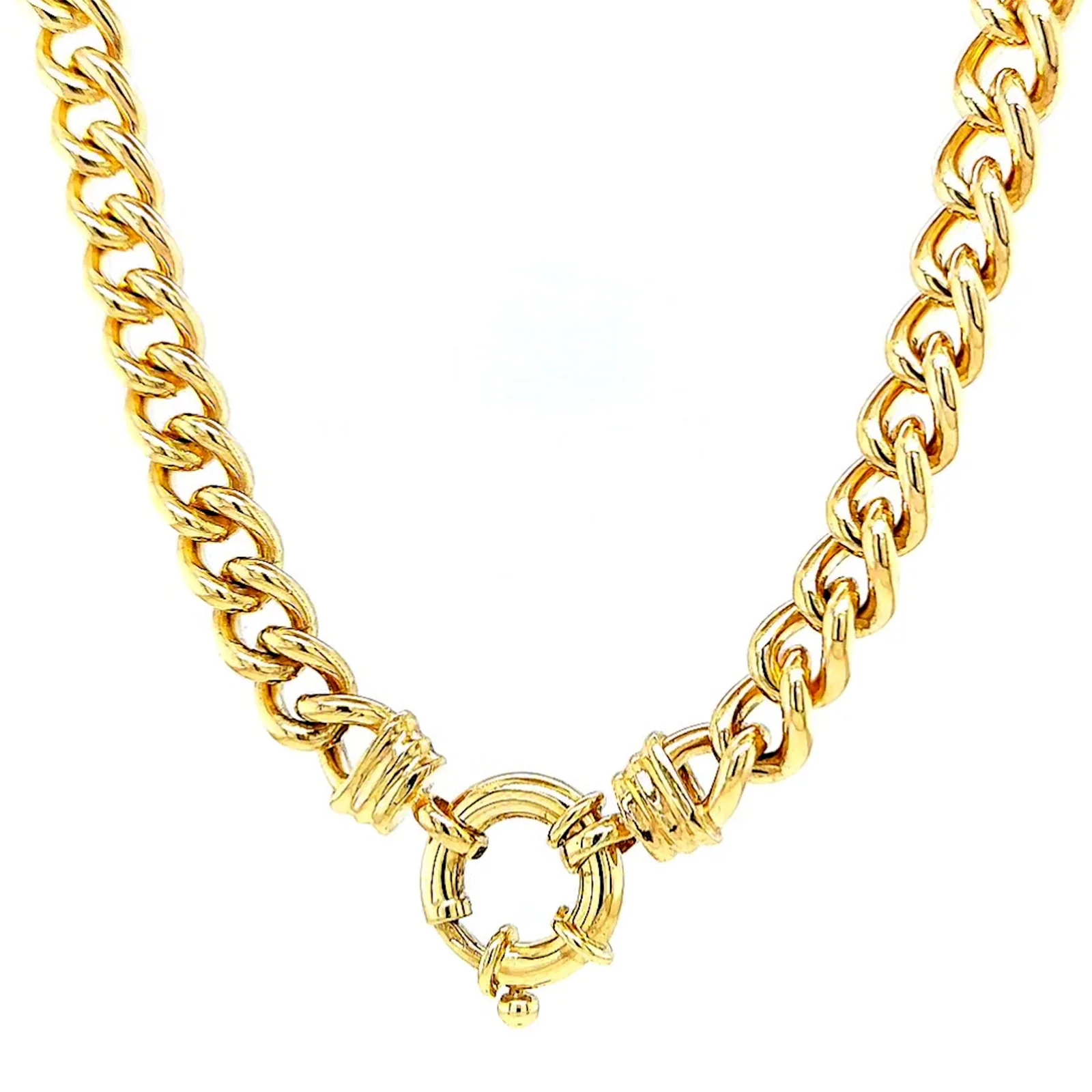 9ct Yellow Gold Silver Filled 50cm Curb with Bolt Ring Necklace - Image 5