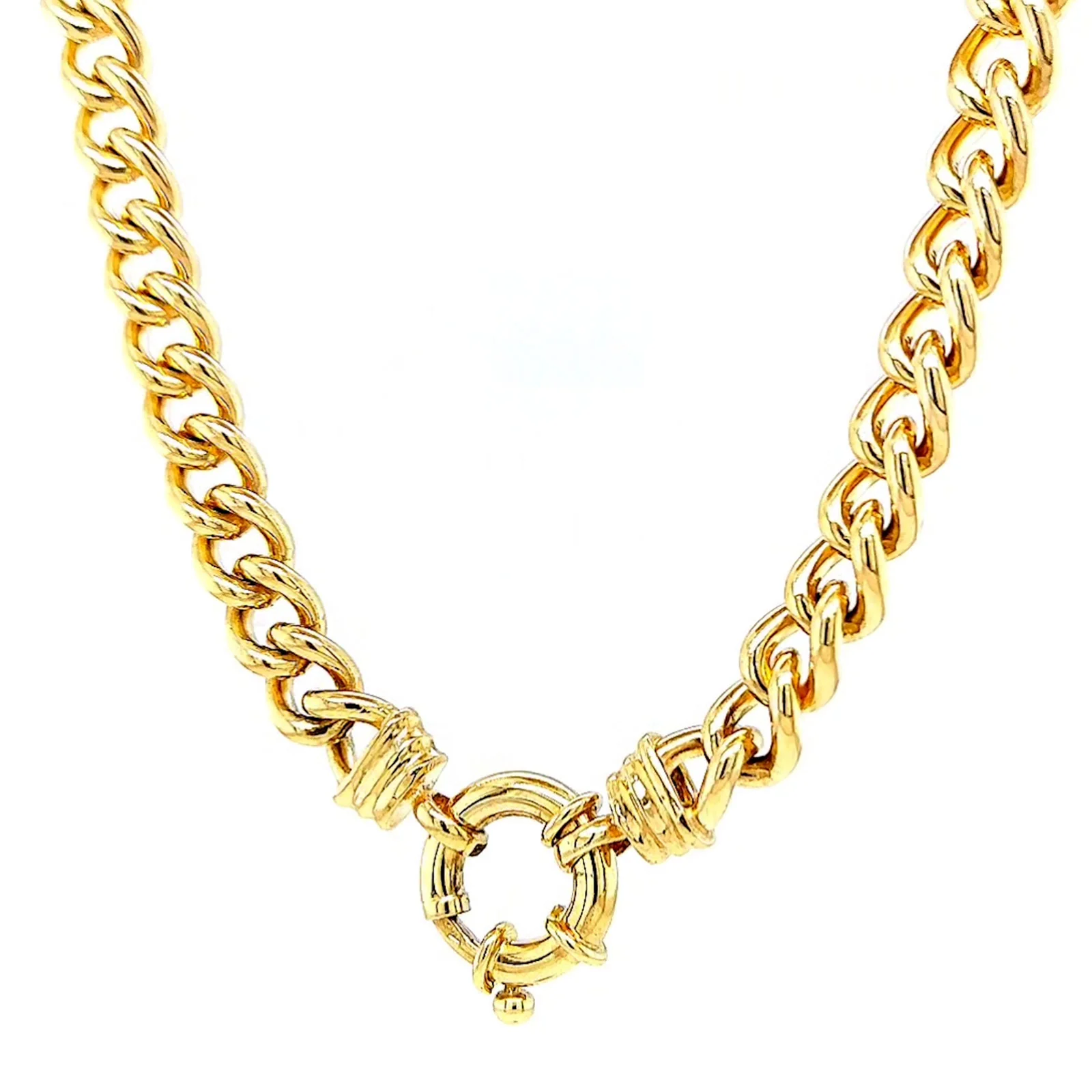 9ct Yellow Gold Silver Filled 50cm Curb with Bolt Ring Necklace - Image 6