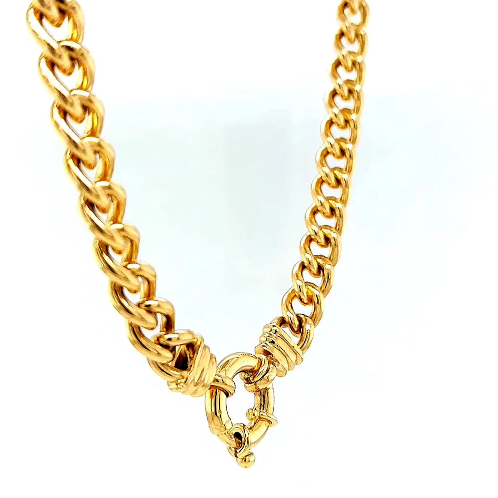 9ct Yellow Gold Silver Filled 50cm Curb with Bolt Ring Necklace - Image 65