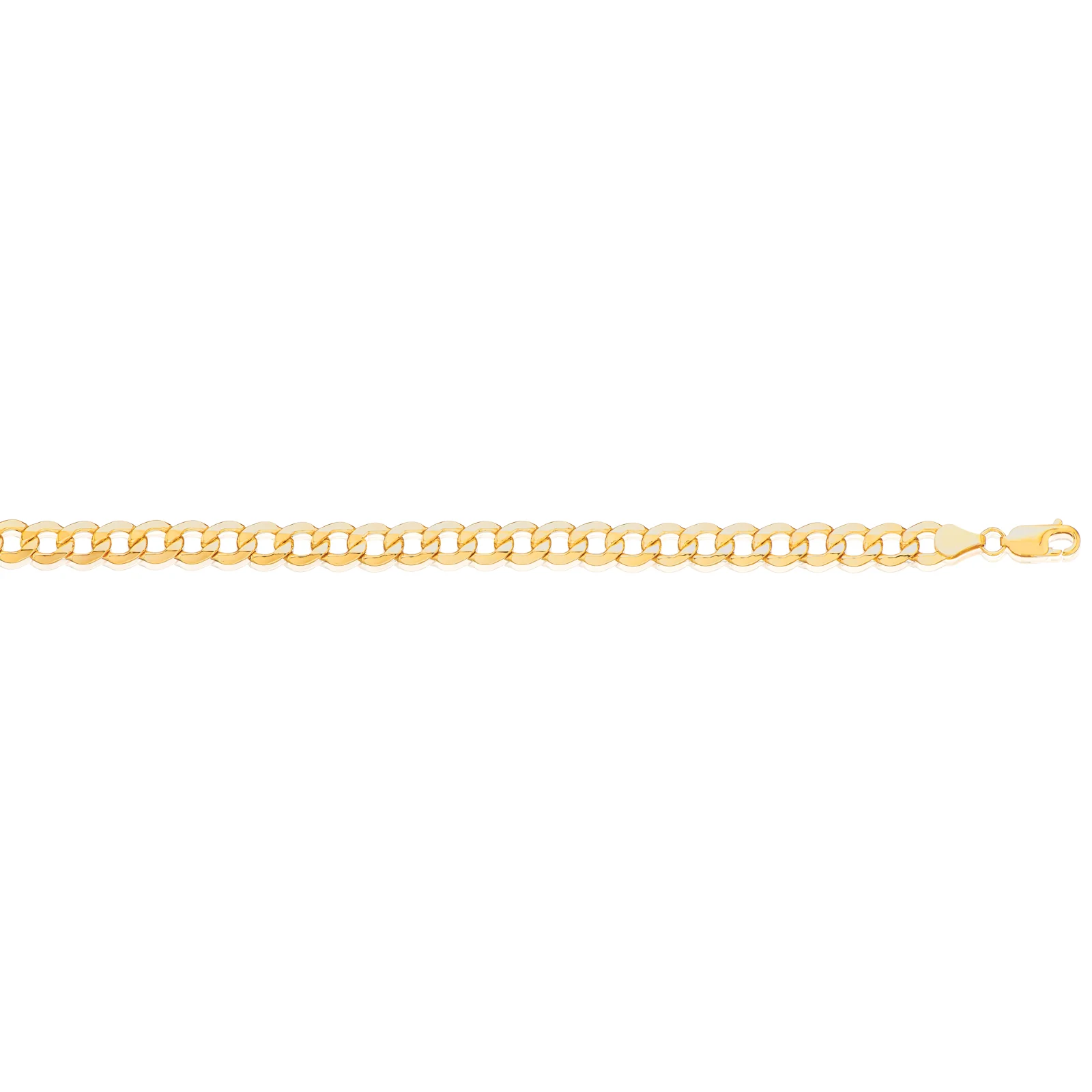 9ct Yellow Gold Silver Filled 21cm Curb Bracelet