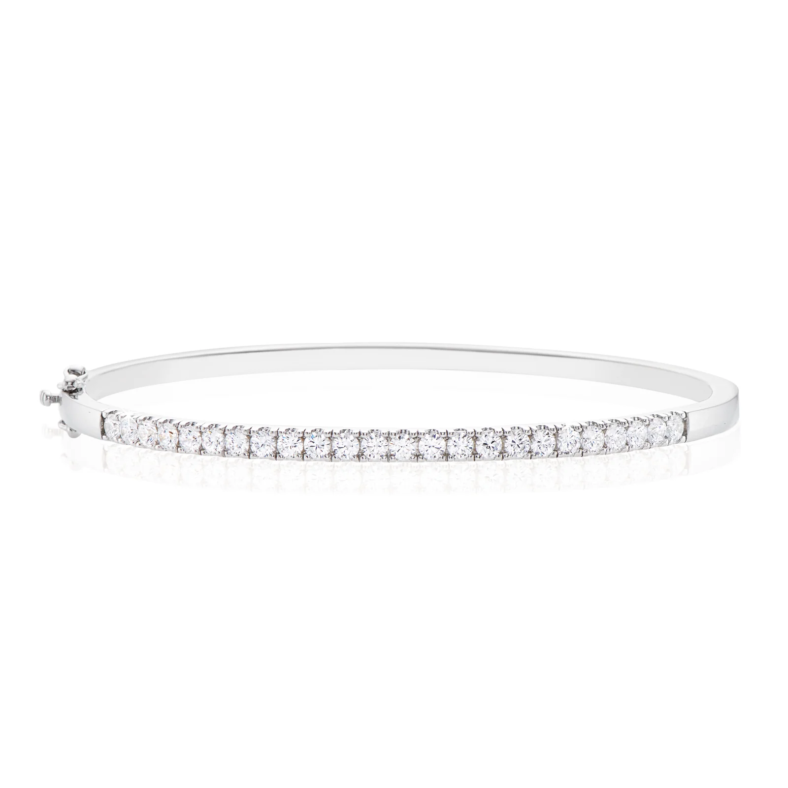 KISS Sterling Silver Cubic Zirconia Bangle