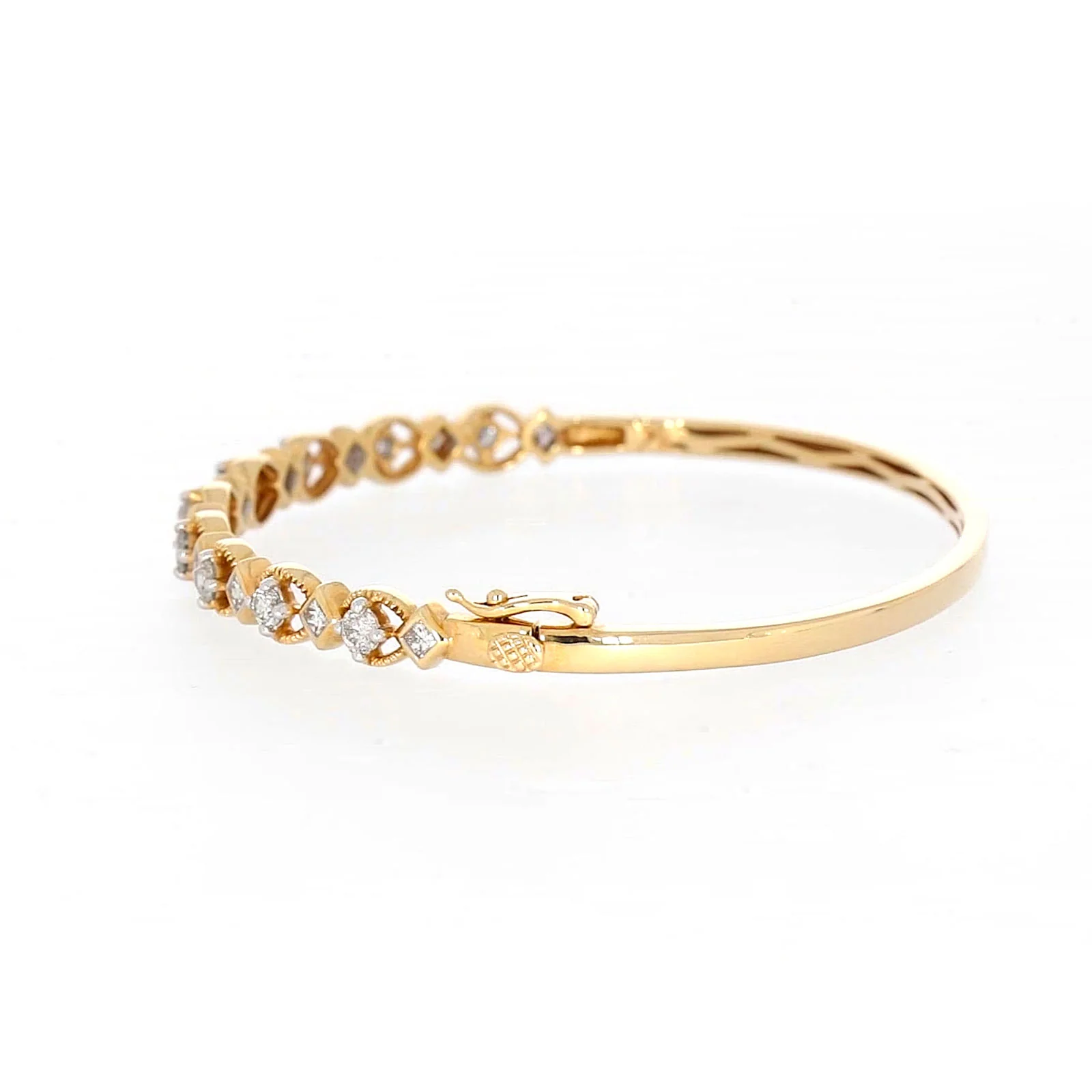 Paris 14ct Yellow Gold Princess & Round Brilliant Cut with 1 1/2 CARAT tw of Diamonds Bangle - Image 20