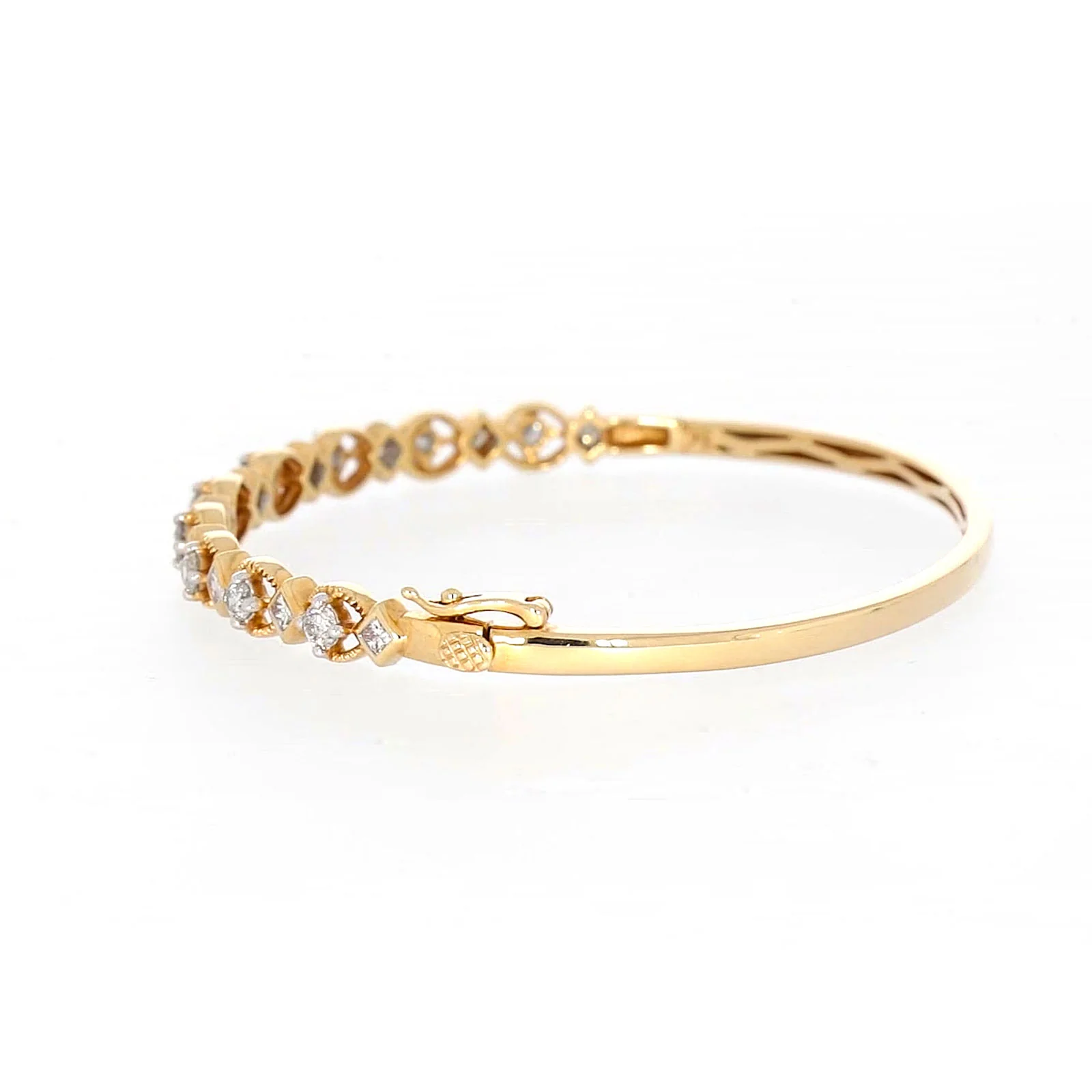 Paris 14ct Yellow Gold Princess & Round Brilliant Cut with 1 1/2 CARAT tw of Diamonds Bangle - Image 21