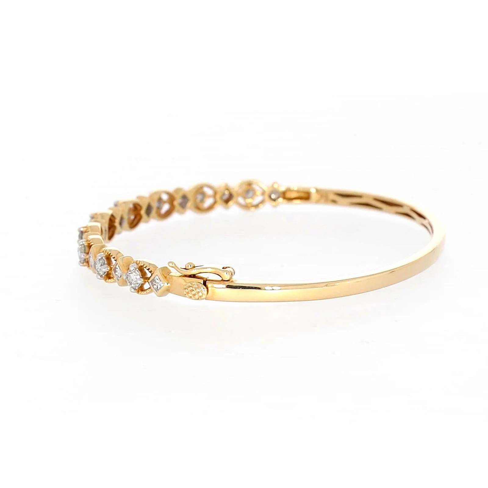 Paris 14ct Yellow Gold Princess & Round Brilliant Cut with 1 1/2 CARAT tw of Diamonds Bangle - Image 22
