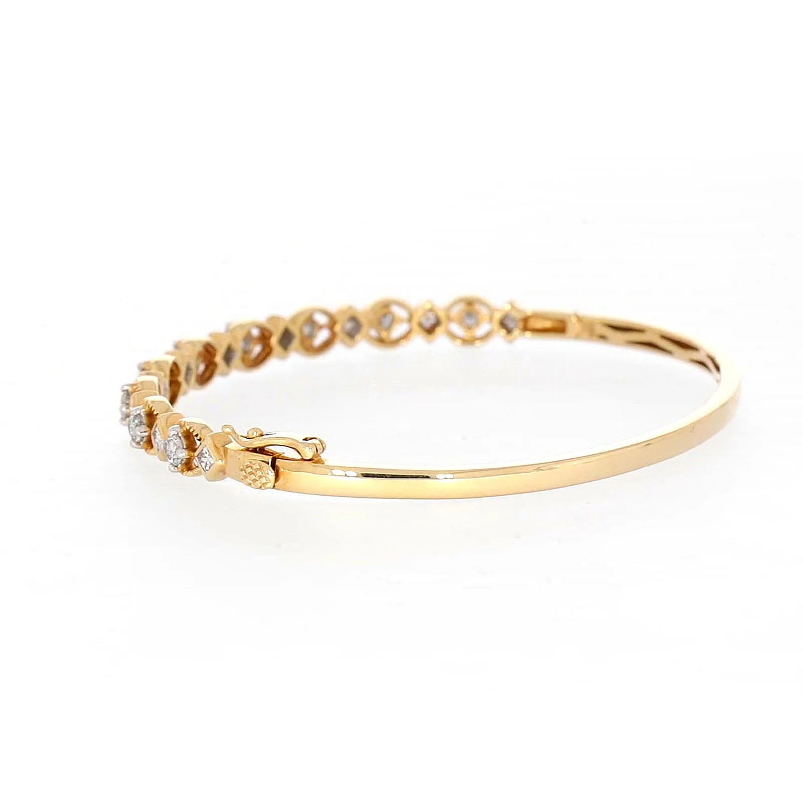 Paris 14ct Yellow Gold Princess & Round Brilliant Cut with 1 1/2 CARAT tw of Diamonds Bangle - Image 24