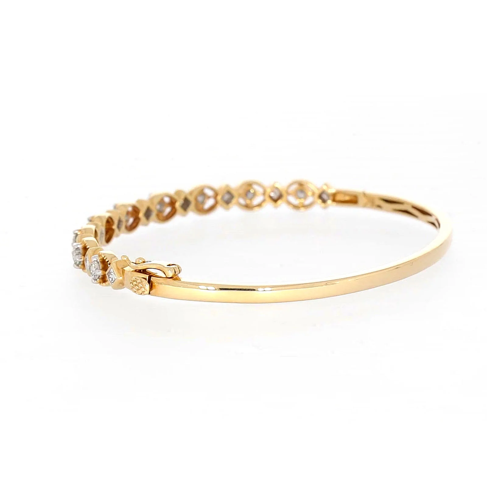 Paris 14ct Yellow Gold Princess & Round Brilliant Cut with 1 1/2 CARAT tw of Diamonds Bangle - Image 25