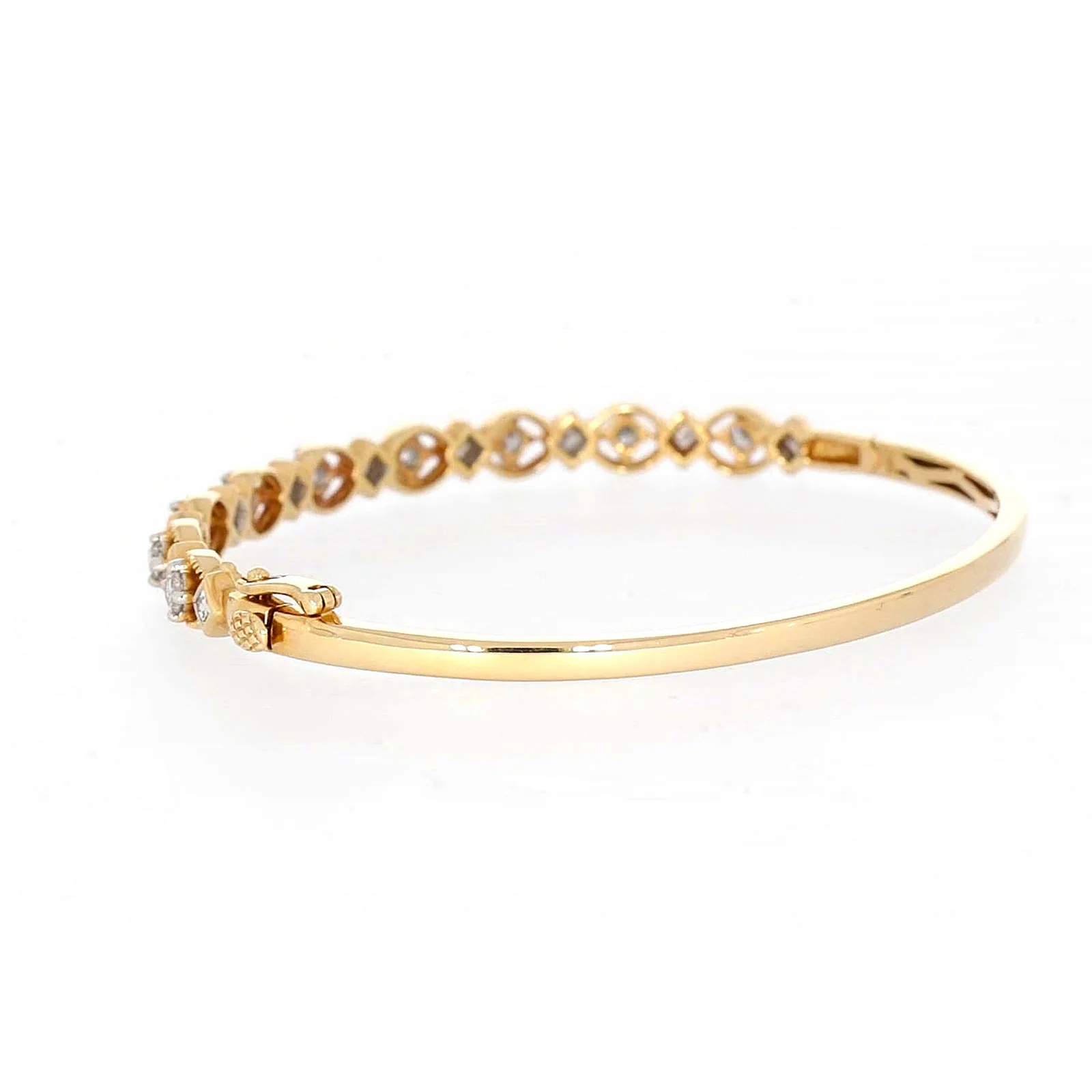 Paris 14ct Yellow Gold Princess & Round Brilliant Cut with 1 1/2 CARAT tw of Diamonds Bangle - Image 27