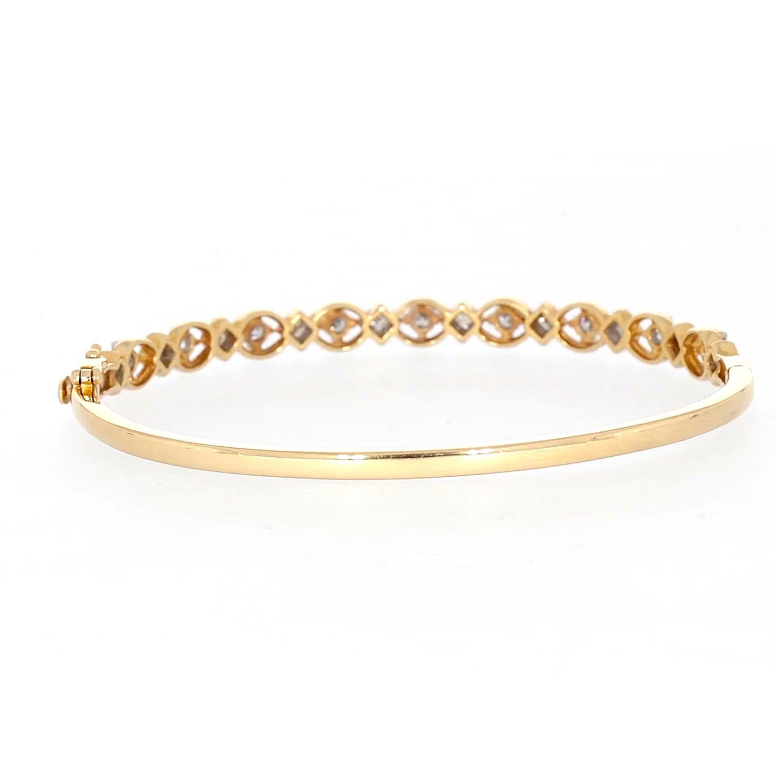 Paris 14ct Yellow Gold Princess & Round Brilliant Cut with 1 1/2 CARAT tw of Diamonds Bangle - Image 37