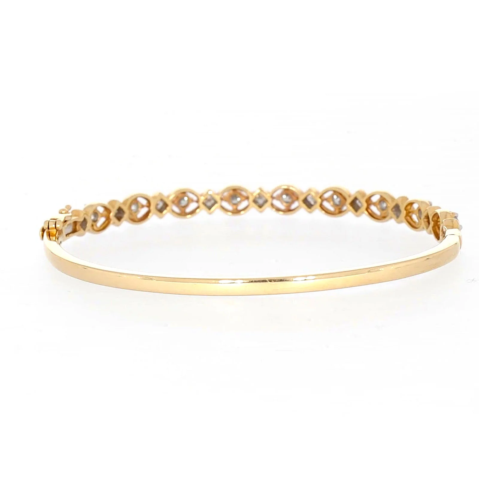 Paris 14ct Yellow Gold Princess & Round Brilliant Cut with 1 1/2 CARAT tw of Diamonds Bangle - Image 39