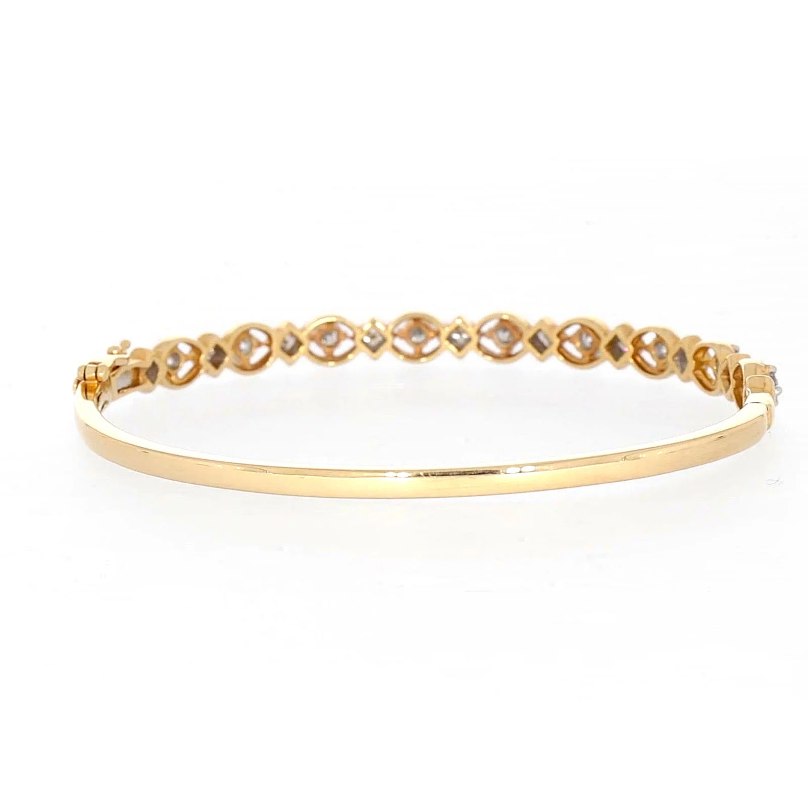 Paris 14ct Yellow Gold Princess & Round Brilliant Cut with 1 1/2 CARAT tw of Diamonds Bangle - Image 40