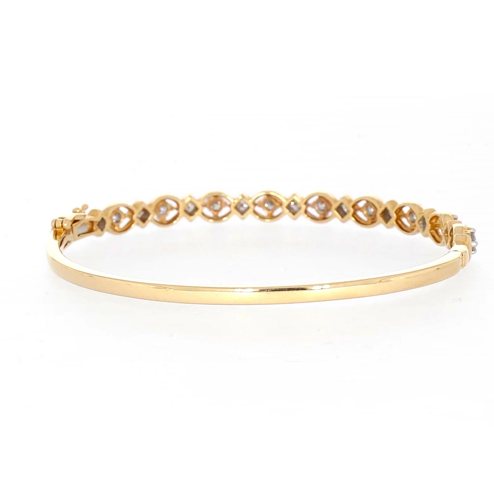 Paris 14ct Yellow Gold Princess & Round Brilliant Cut with 1 1/2 CARAT tw of Diamonds Bangle - Image 41