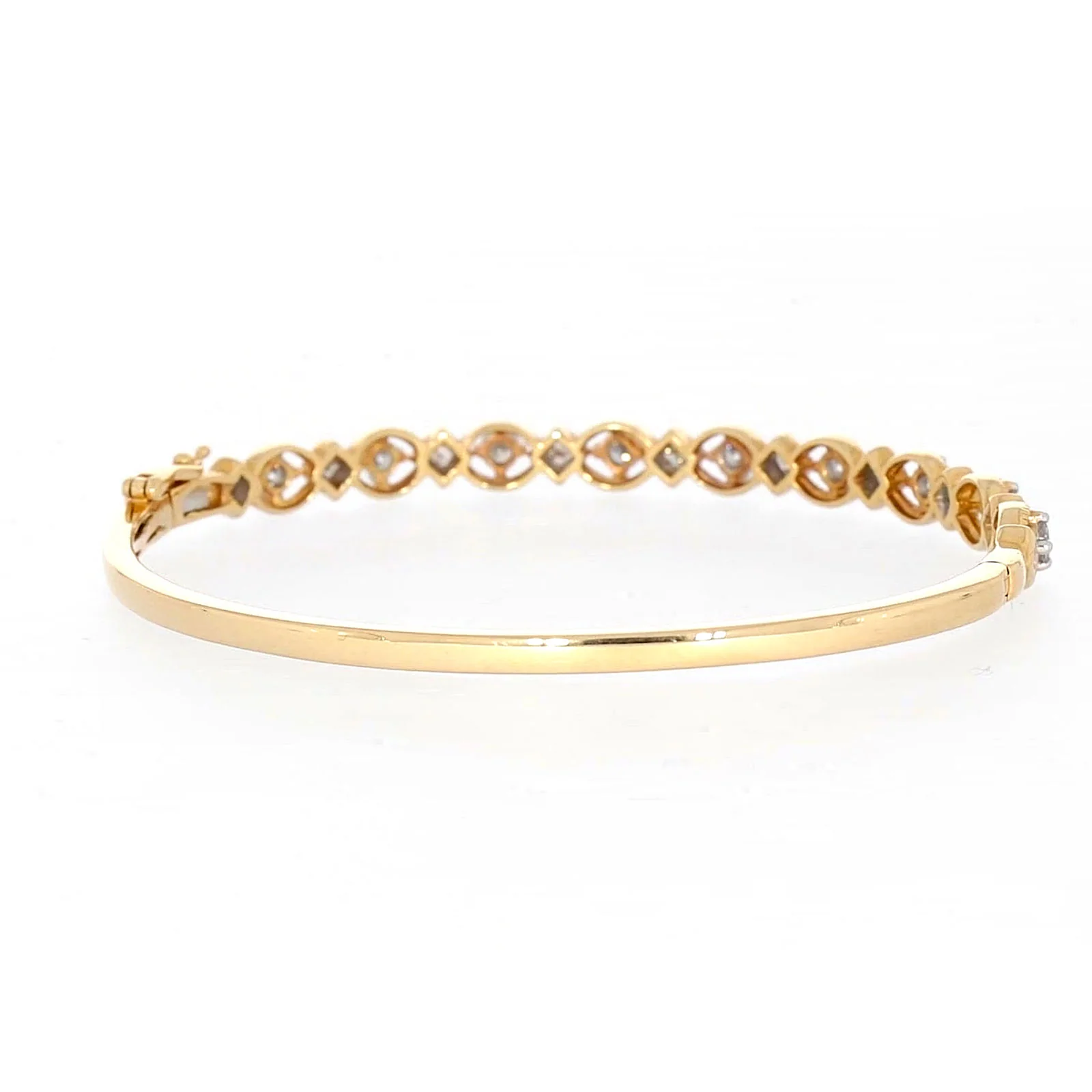 Paris 14ct Yellow Gold Princess & Round Brilliant Cut with 1 1/2 CARAT tw of Diamonds Bangle - Image 42