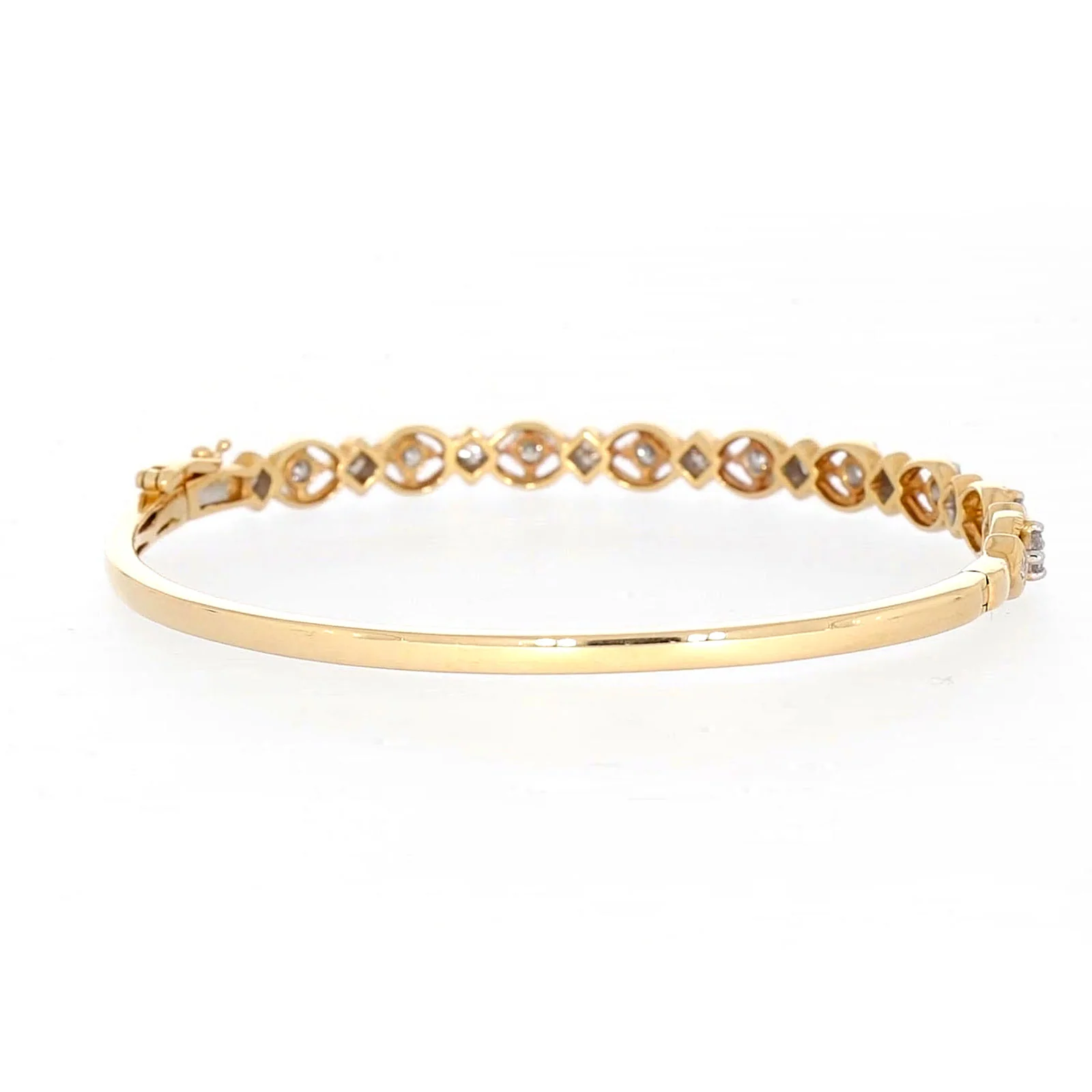 Paris 14ct Yellow Gold Princess & Round Brilliant Cut with 1 1/2 CARAT tw of Diamonds Bangle - Image 43