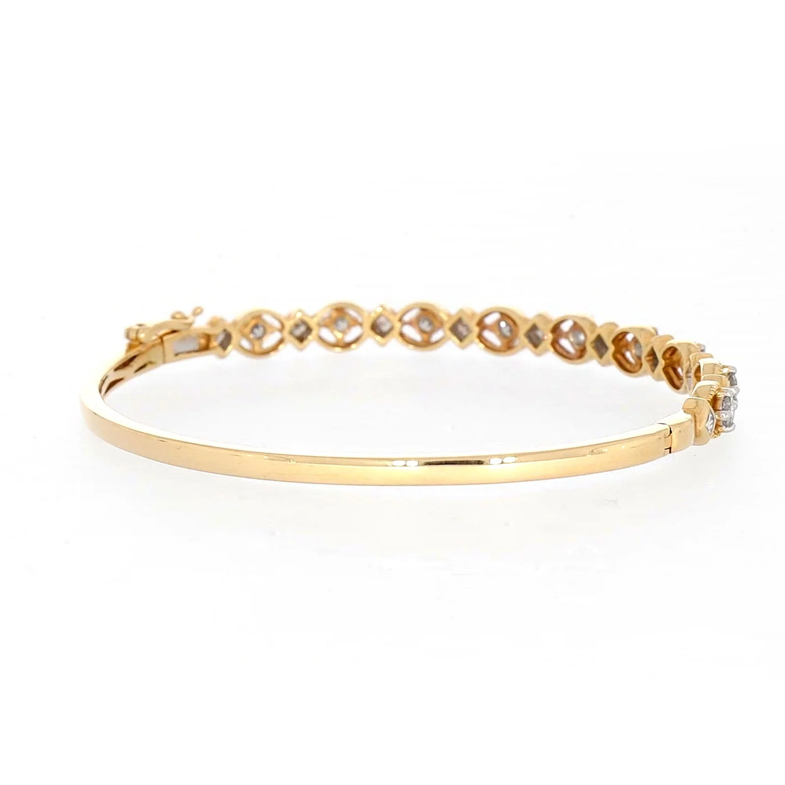 Paris 14ct Yellow Gold Princess & Round Brilliant Cut with 1 1/2 CARAT tw of Diamonds Bangle - Image 45