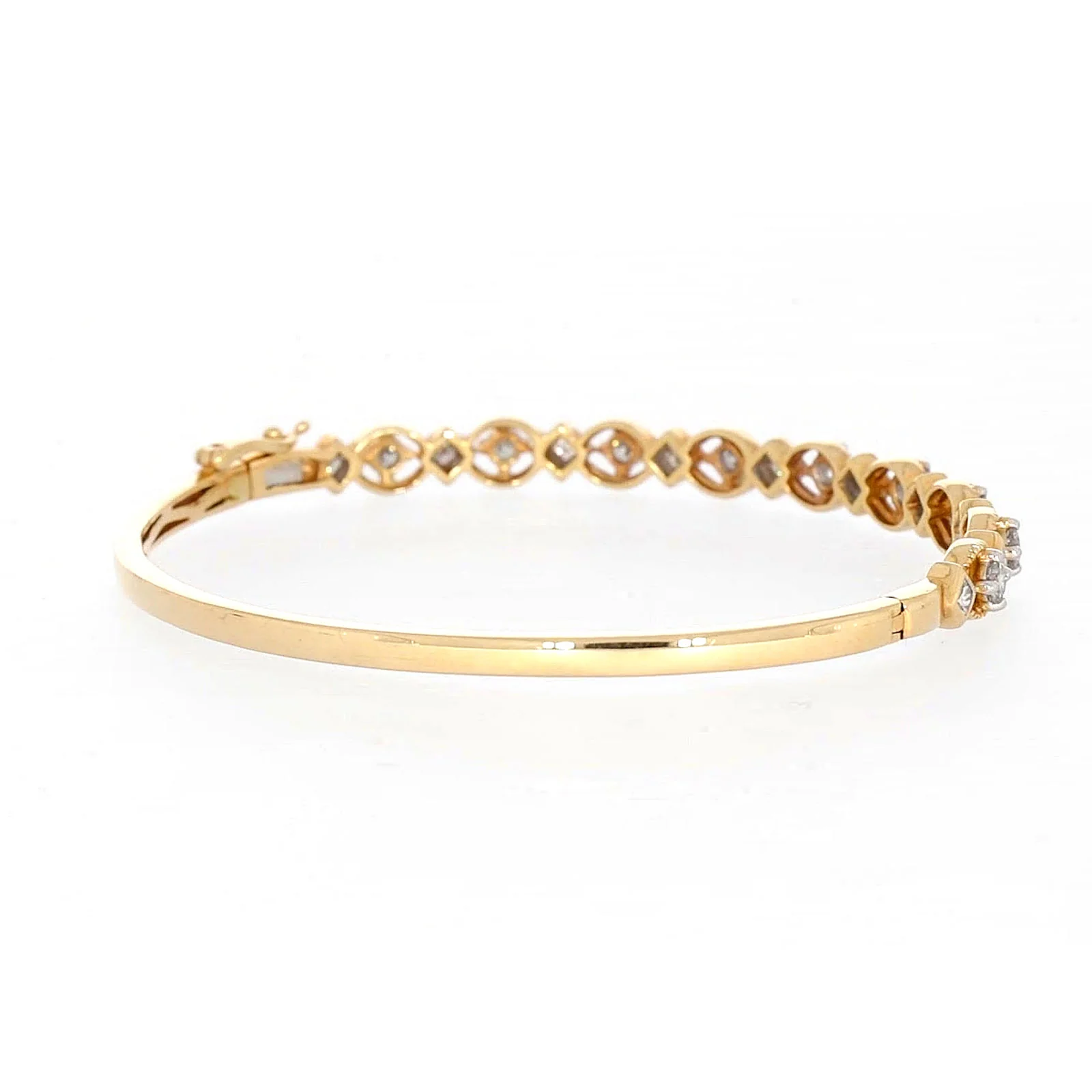 Paris 14ct Yellow Gold Princess & Round Brilliant Cut with 1 1/2 CARAT tw of Diamonds Bangle - Image 46