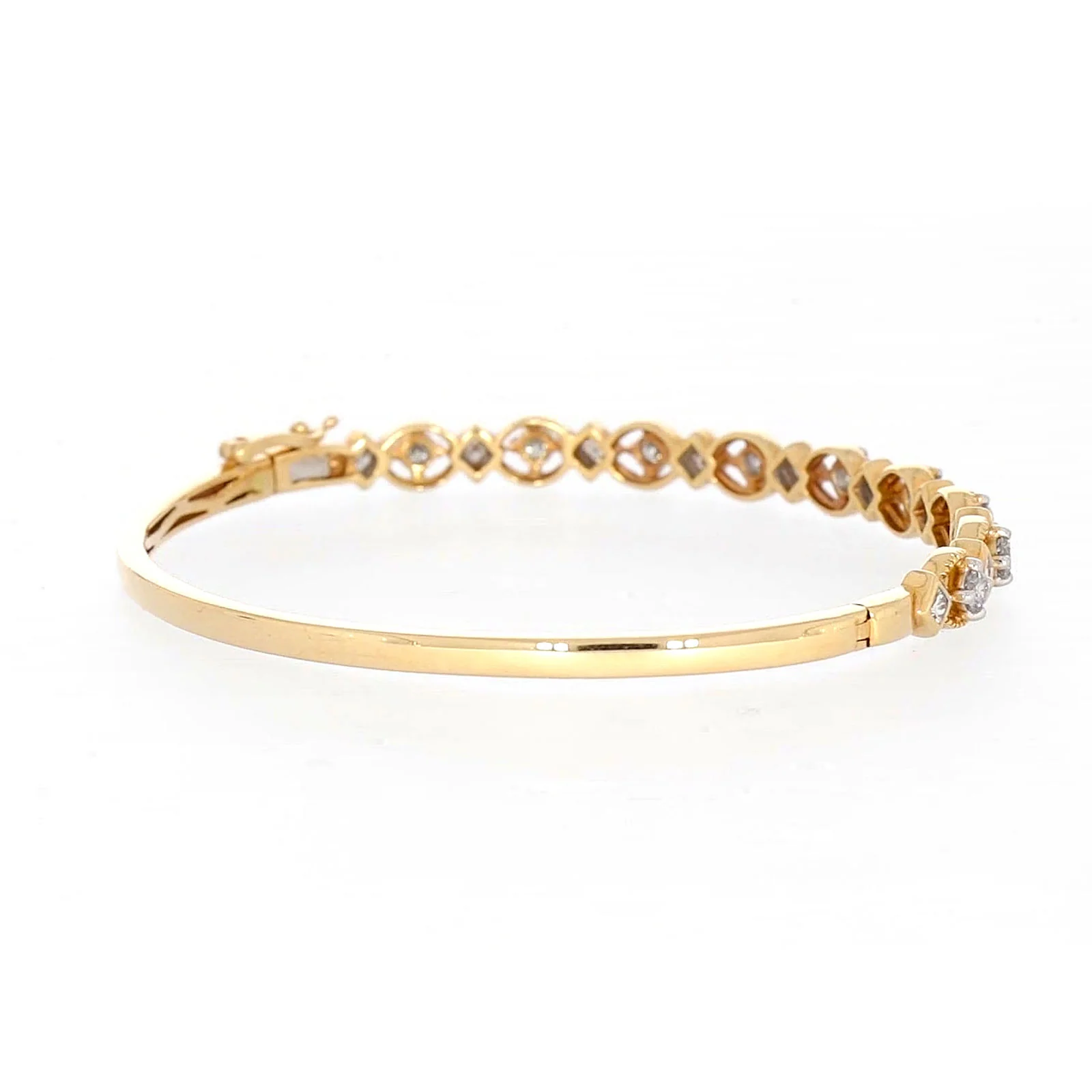 Paris 14ct Yellow Gold Princess & Round Brilliant Cut with 1 1/2 CARAT tw of Diamonds Bangle - Image 47