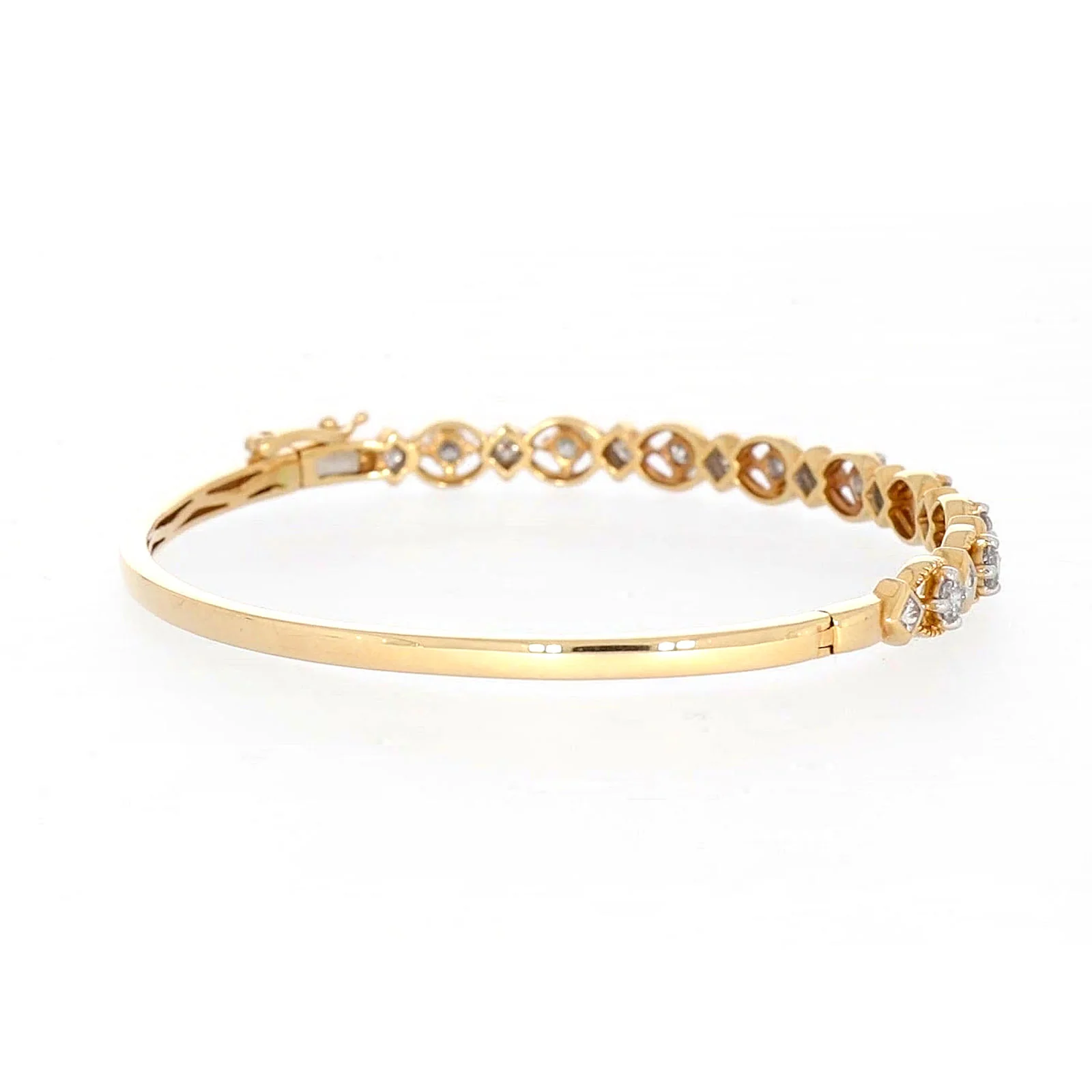 Paris 14ct Yellow Gold Princess & Round Brilliant Cut with 1 1/2 CARAT tw of Diamonds Bangle - Image 48