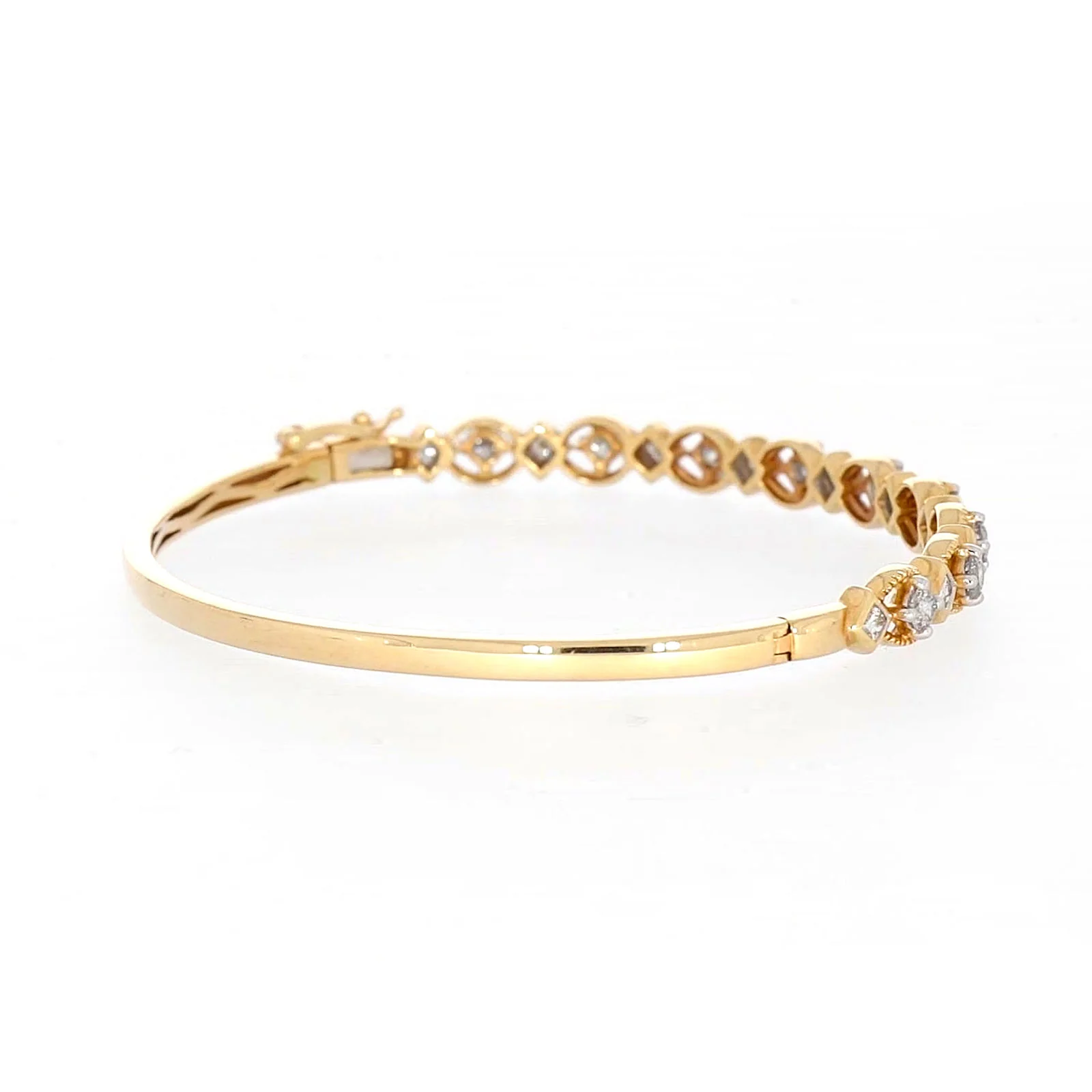 Paris 14ct Yellow Gold Princess & Round Brilliant Cut with 1 1/2 CARAT tw of Diamonds Bangle - Image 49