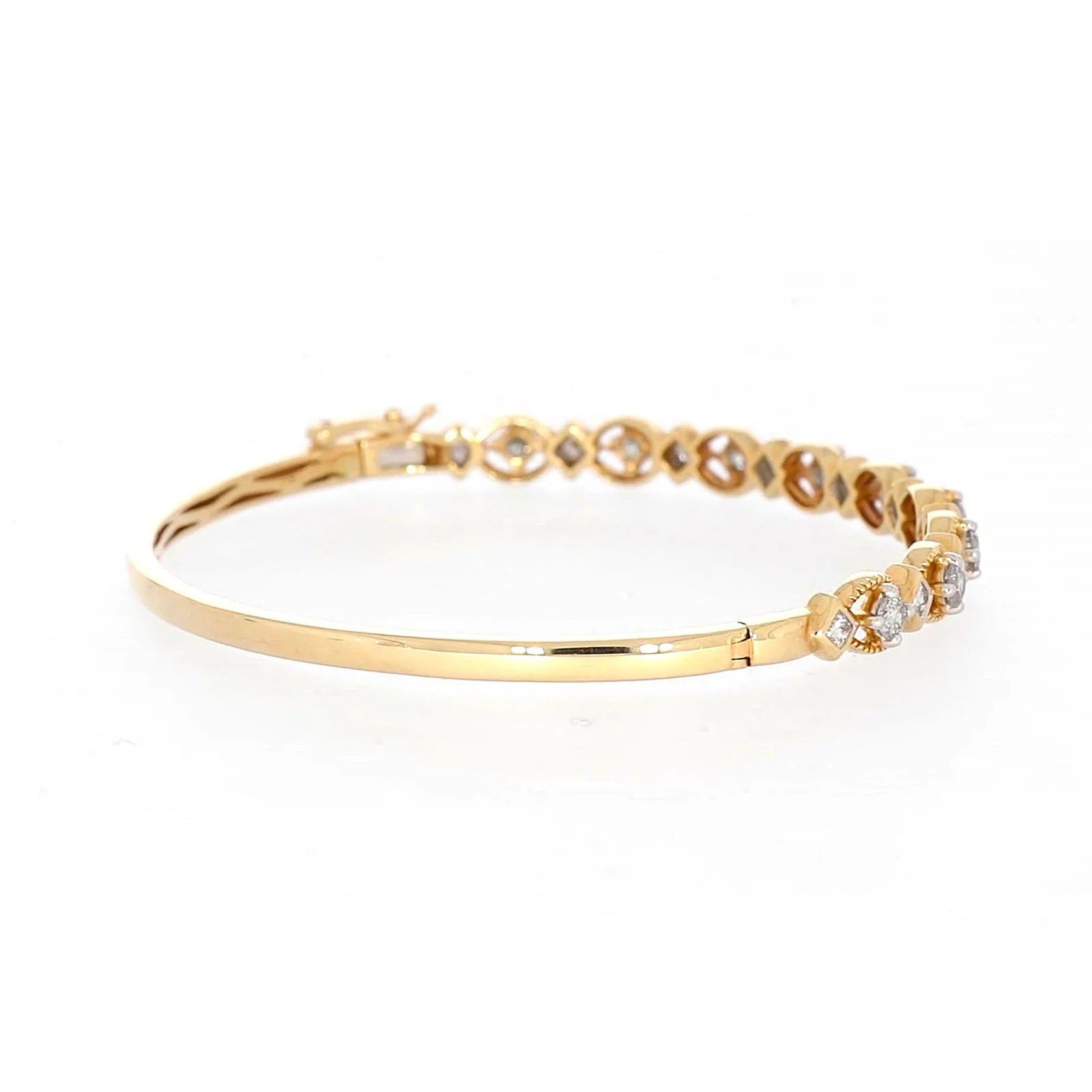 Paris 14ct Yellow Gold Princess & Round Brilliant Cut with 1 1/2 CARAT tw of Diamonds Bangle - Image 50