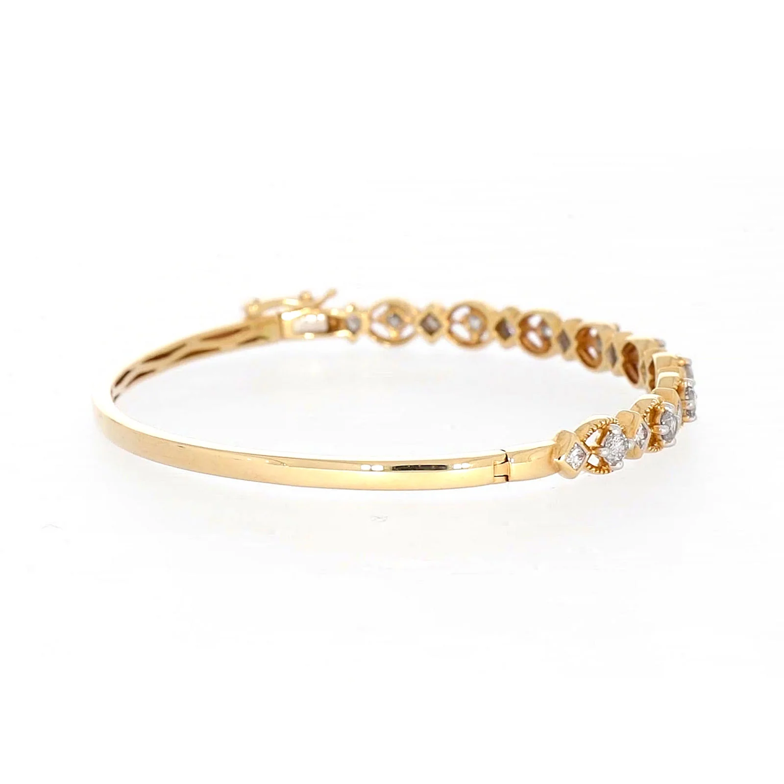 Paris 14ct Yellow Gold Princess & Round Brilliant Cut with 1 1/2 CARAT tw of Diamonds Bangle - Image 51