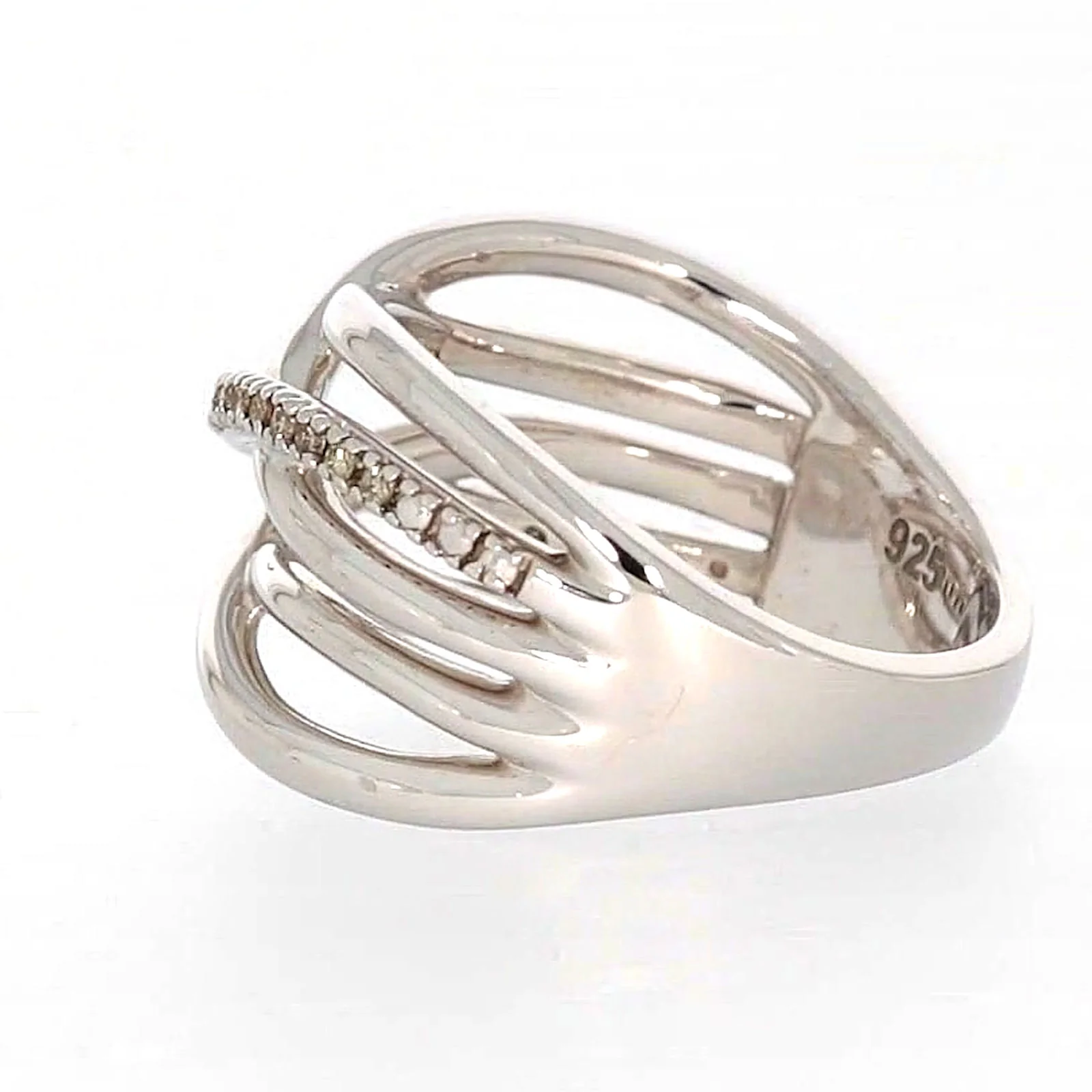 Sterling Silver Round Brilliant Cut with 0.10 CARAT tw of Diamonds Ring - Image 23