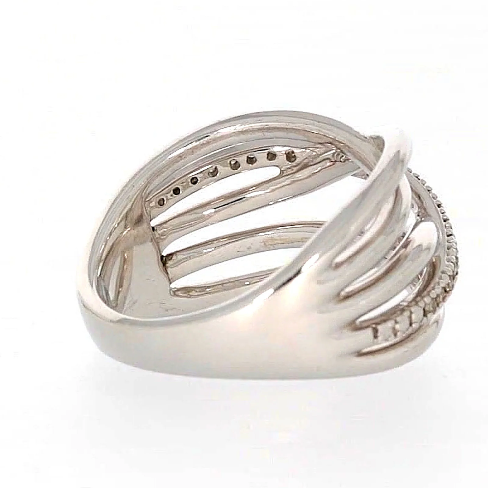 Sterling Silver Round Brilliant Cut with 0.10 CARAT tw of Diamonds Ring - Image 48