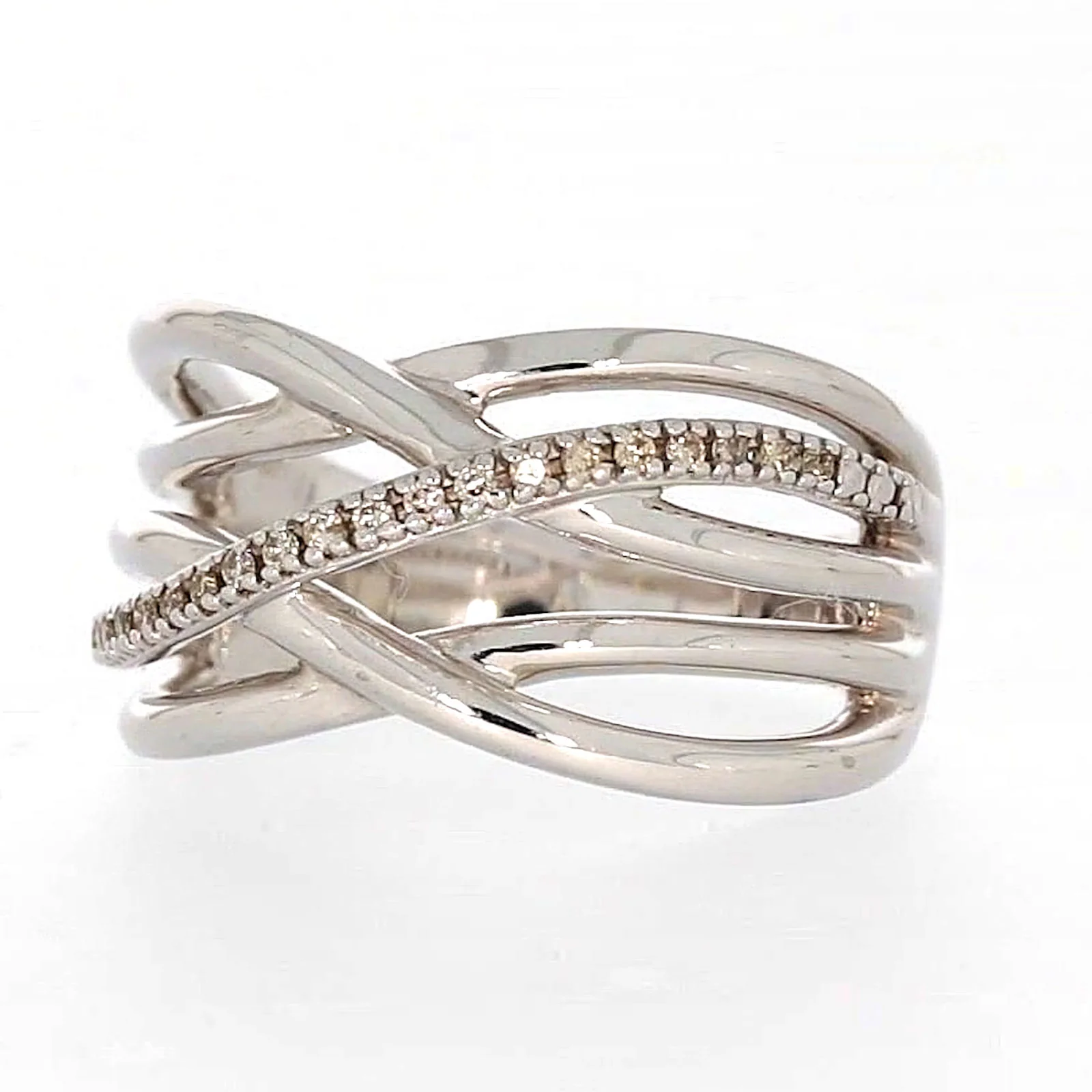 Sterling Silver Round Brilliant Cut with 0.10 CARAT tw of Diamonds Ring - Image 5