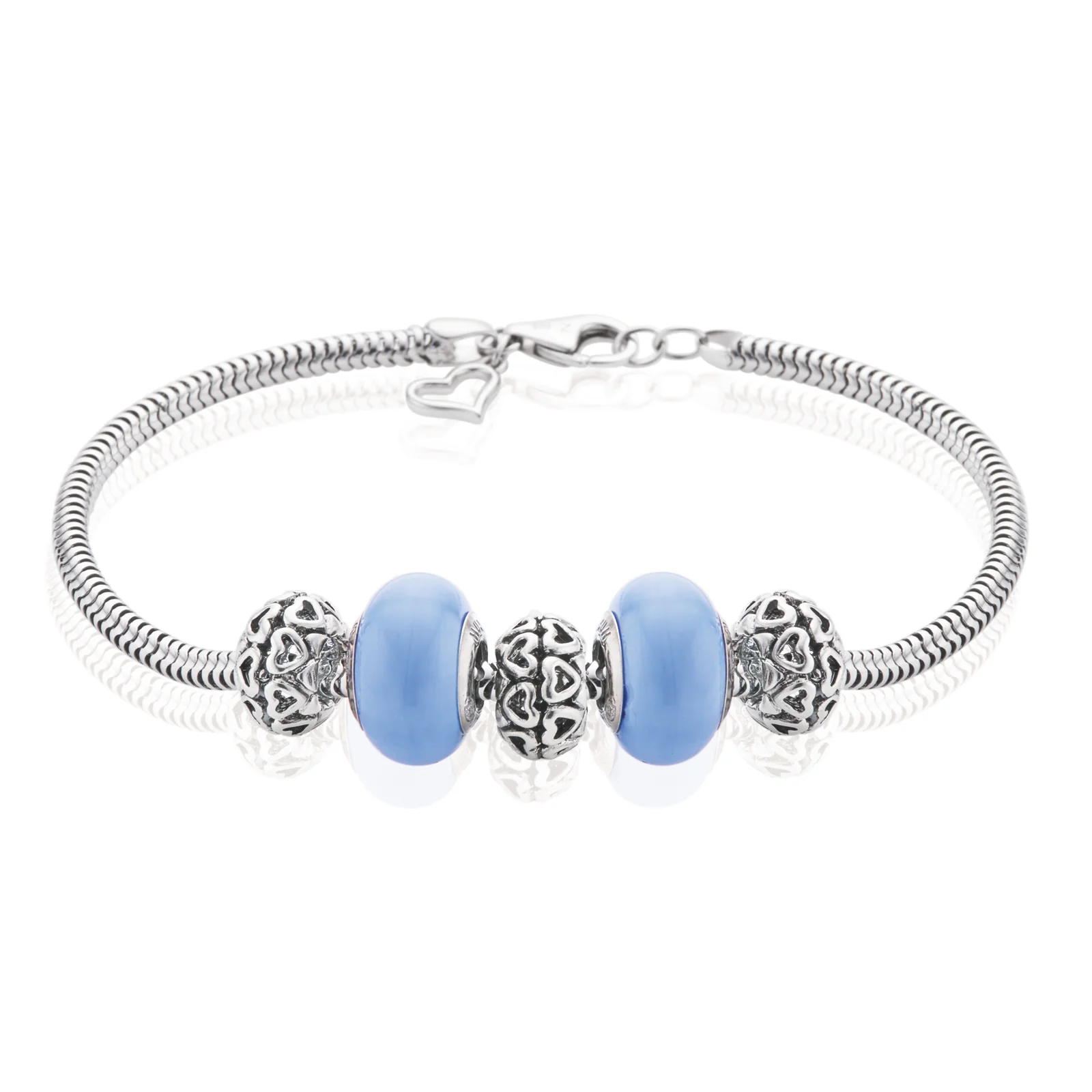 Sterling Silver Sterling Silver Charm Bracelet Set