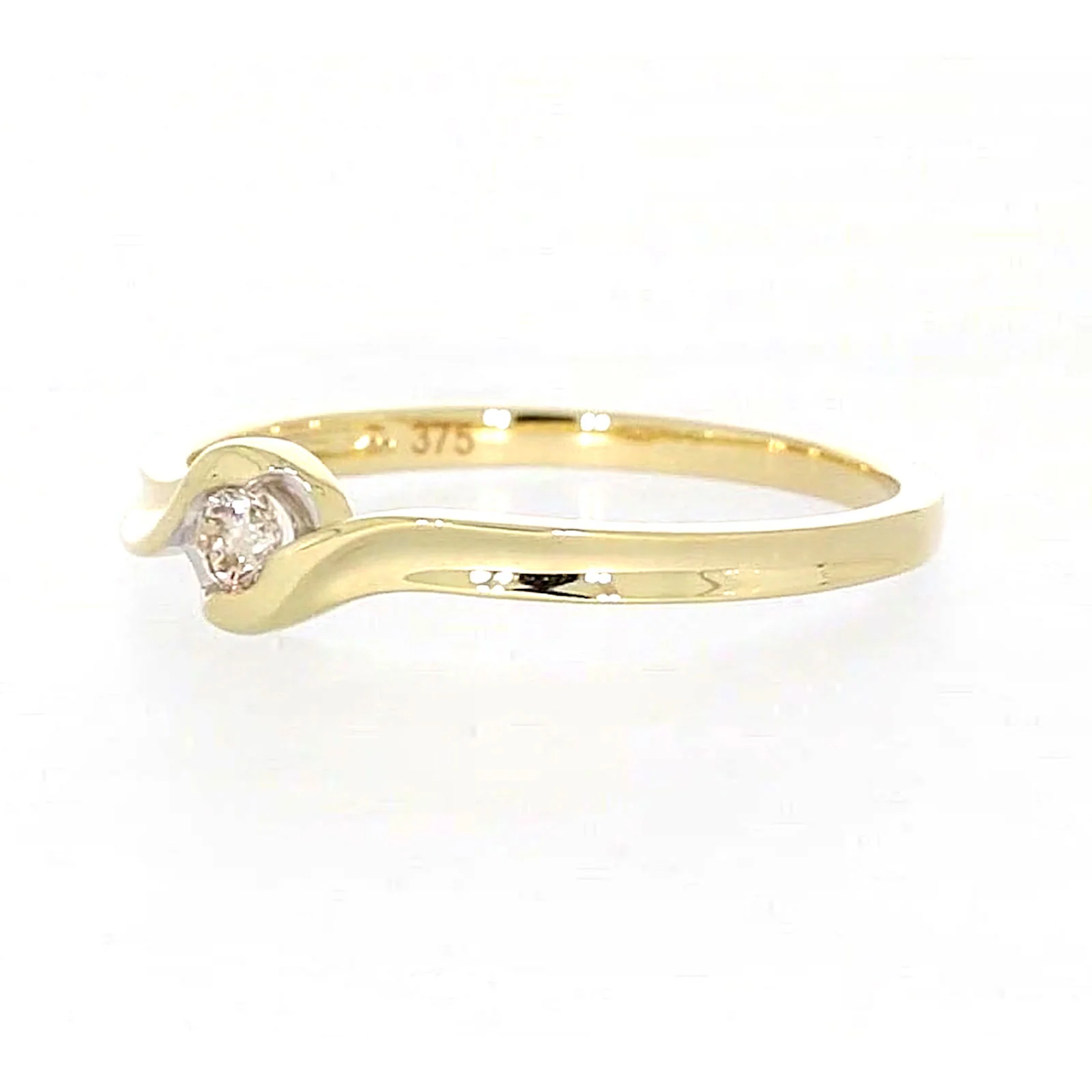 9ct Yellow Gold Round Brilliant Cut with 0.08 CARAT tw of Diamonds Ring - Image 10