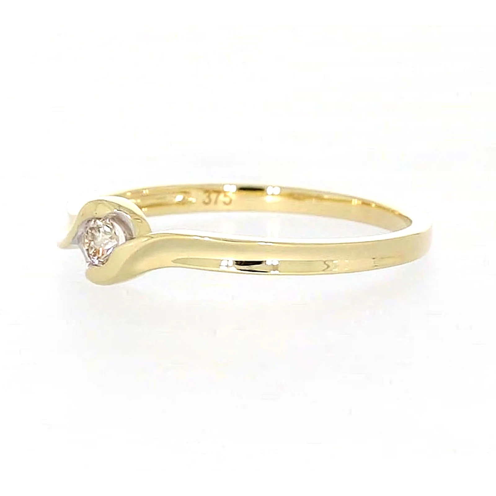 9ct Yellow Gold Round Brilliant Cut with 0.08 CARAT tw of Diamonds Ring - Image 11