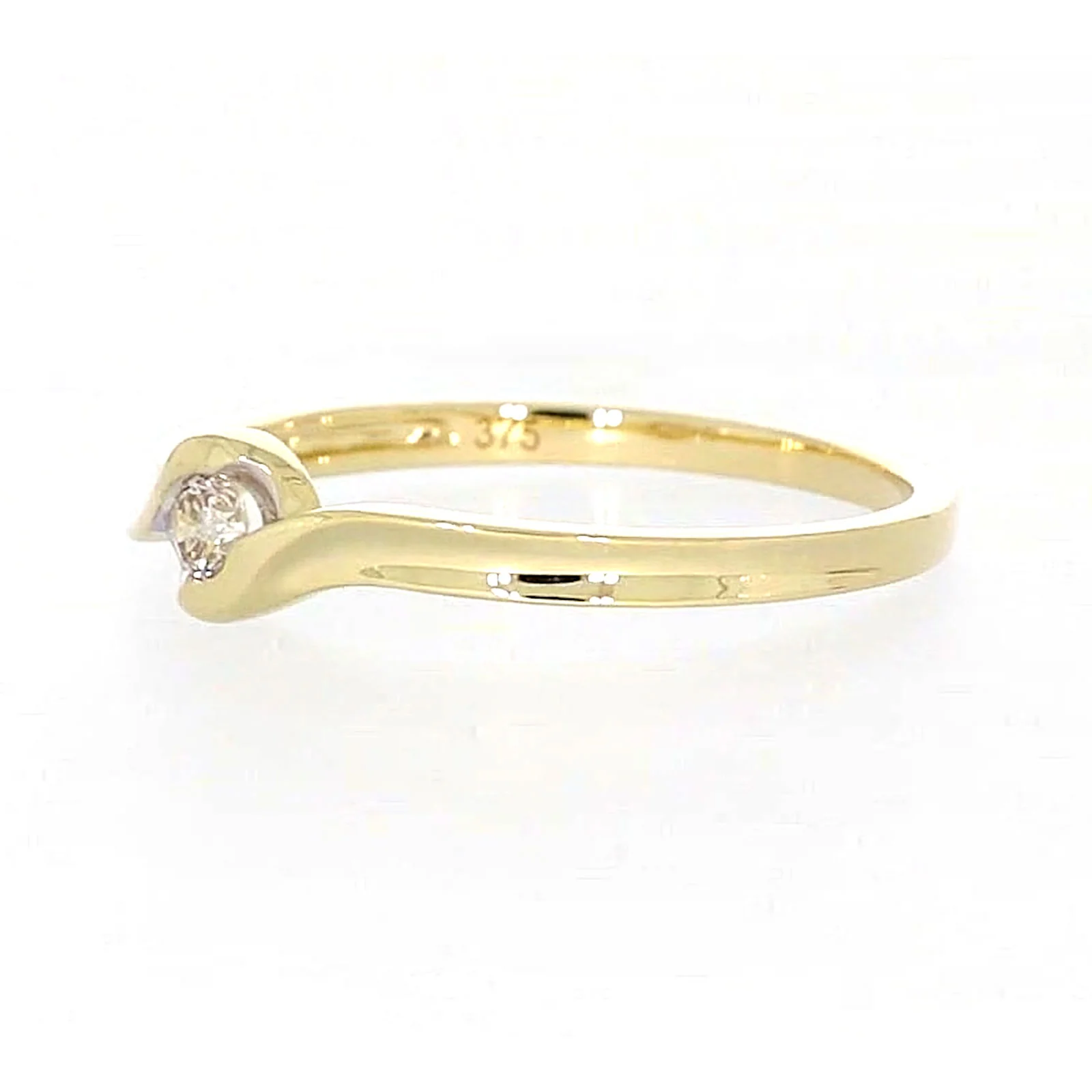 9ct Yellow Gold Round Brilliant Cut with 0.08 CARAT tw of Diamonds Ring - Image 12