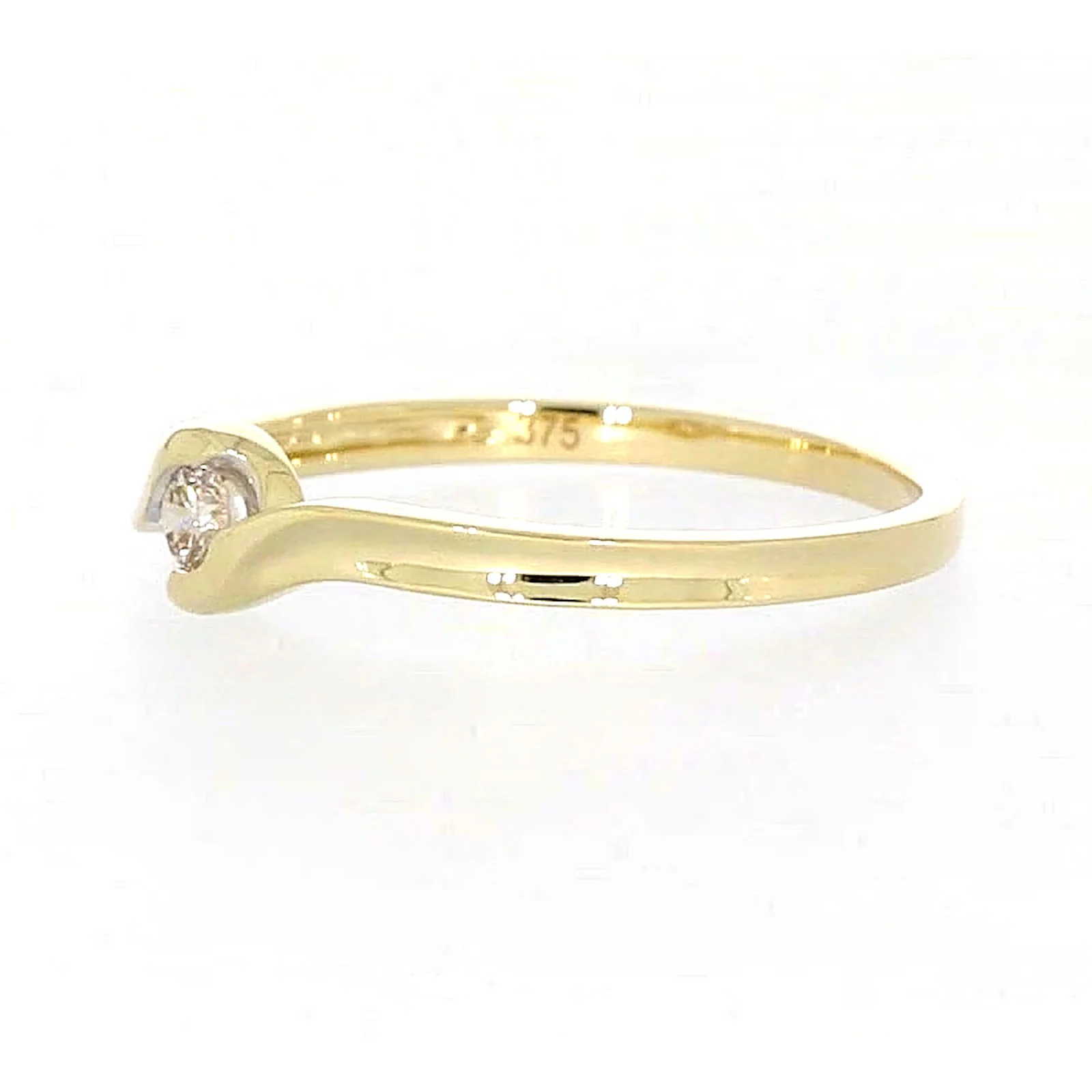 9ct Yellow Gold Round Brilliant Cut with 0.08 CARAT tw of Diamonds Ring - Image 13