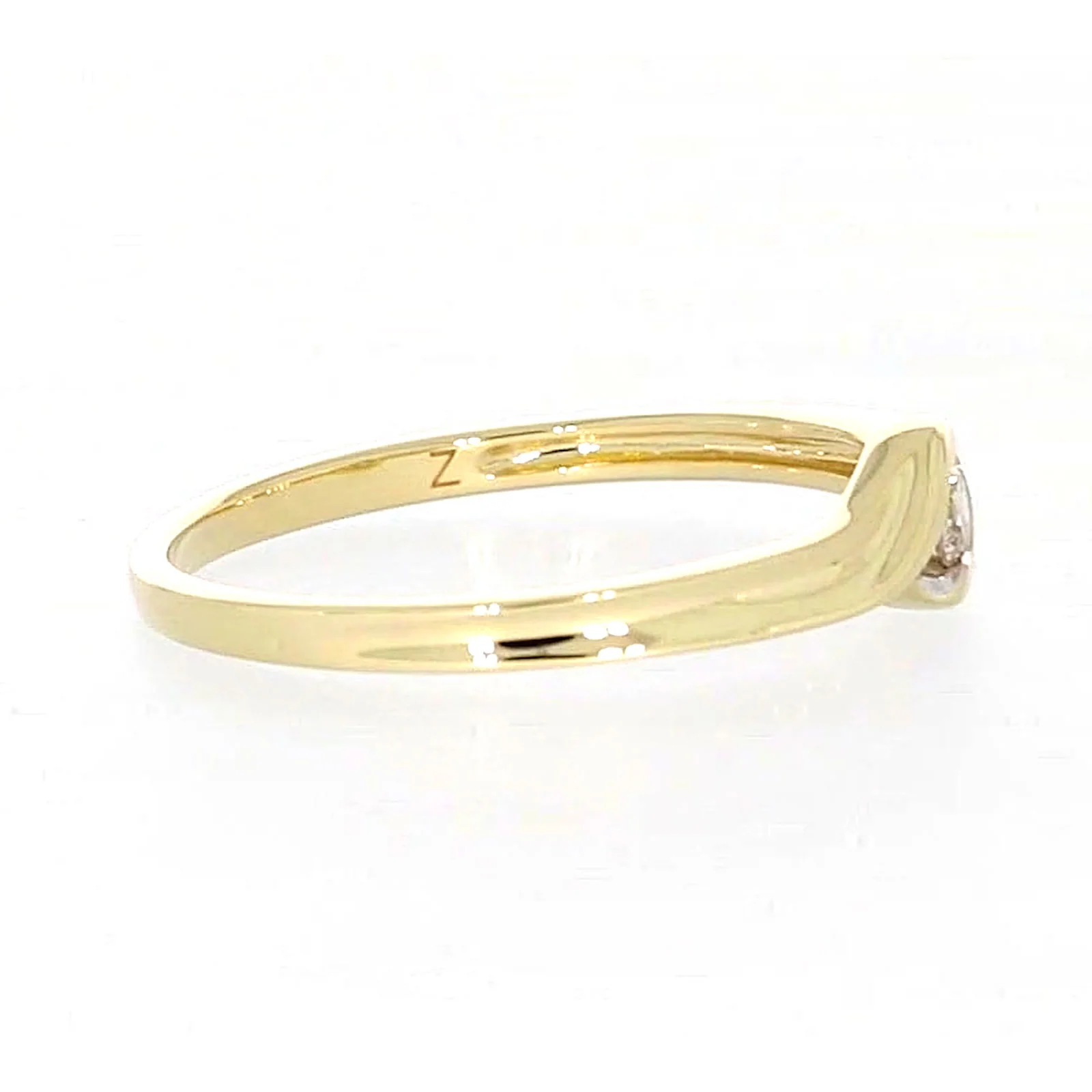 9ct Yellow Gold Round Brilliant Cut with 0.08 CARAT tw of Diamonds Ring - Image 58