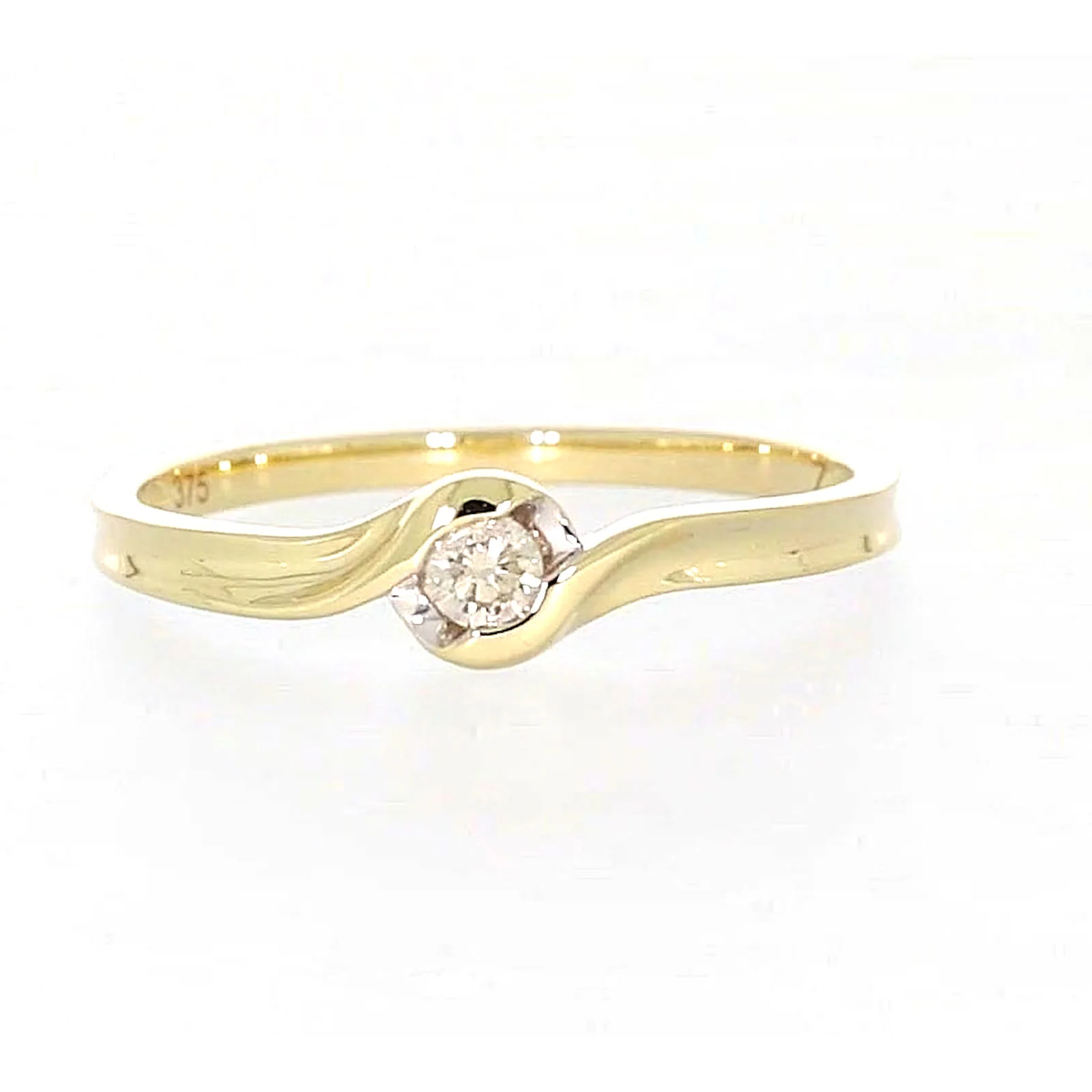 9ct Yellow Gold Round Brilliant Cut with 0.08 CARAT tw of Diamonds Ring - Image 74