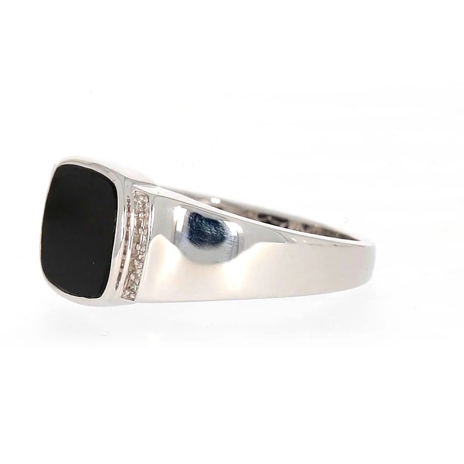 Sterling Silver 0.06 CARAT tw of Diamonds & Black Onyx Mens Ring - Image 13