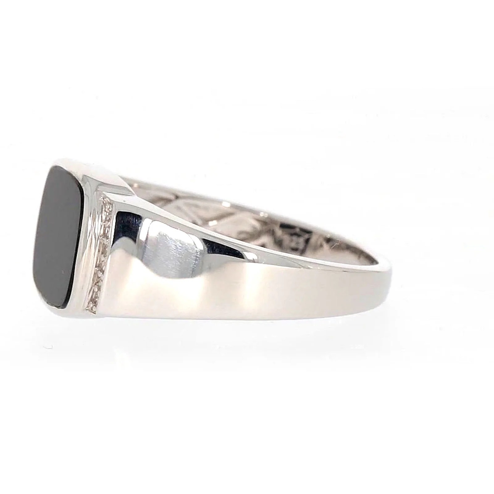 Sterling Silver 0.06 CARAT tw of Diamonds & Black Onyx Mens Ring - Image 16