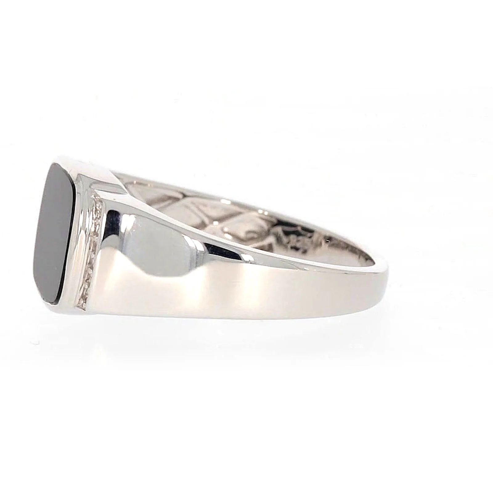 Sterling Silver 0.06 CARAT tw of Diamonds & Black Onyx Mens Ring - Image 17