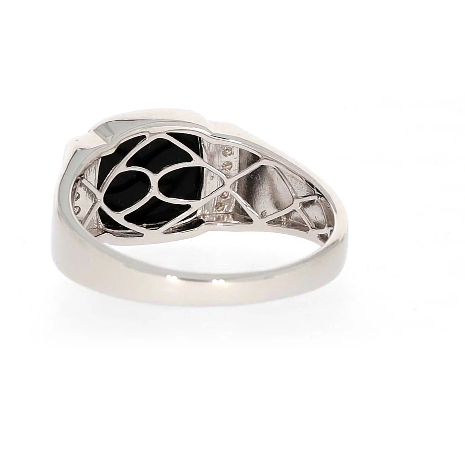 Sterling Silver 0.06 CARAT tw of Diamonds & Black Onyx Mens Ring - Image 34