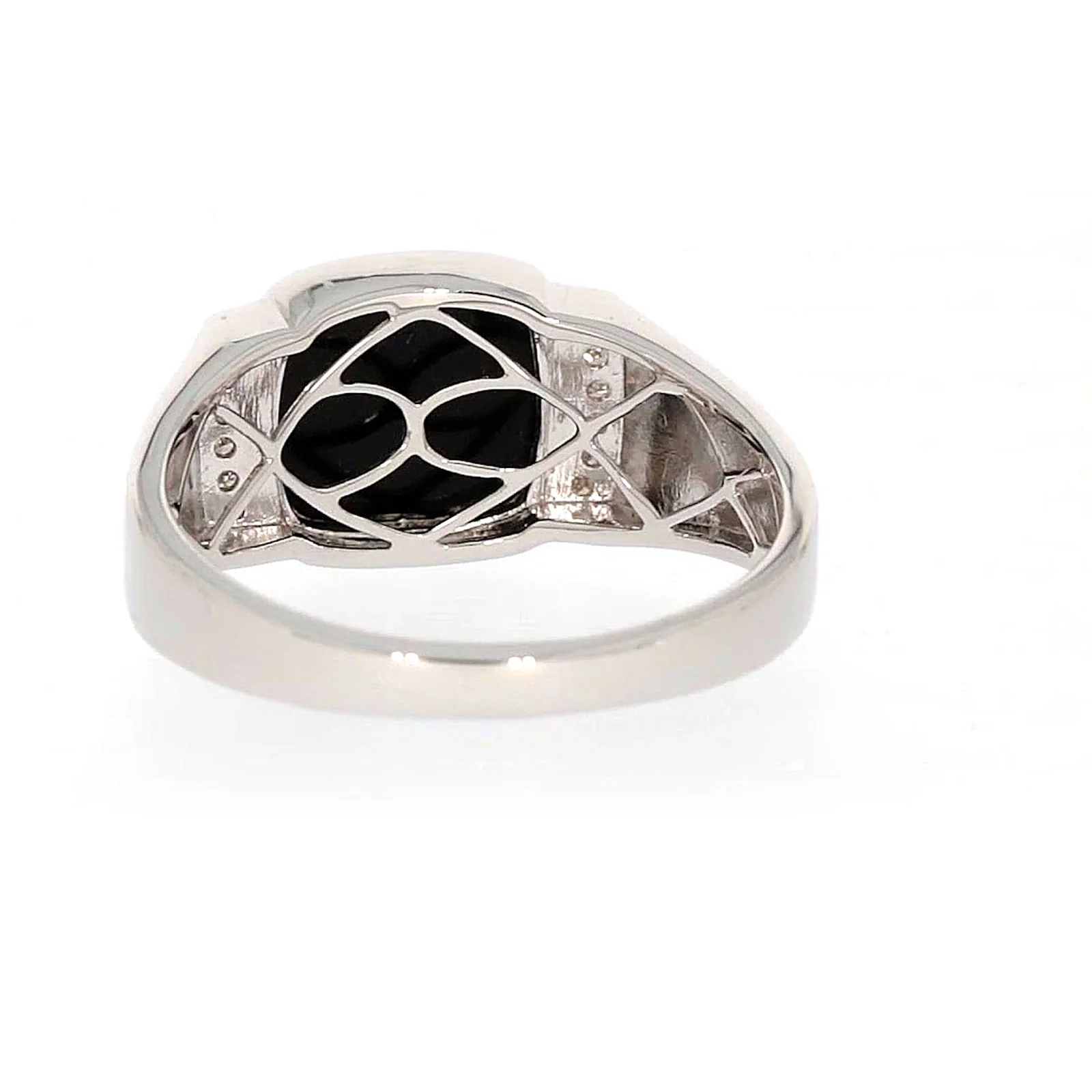 Sterling Silver 0.06 CARAT tw of Diamonds & Black Onyx Mens Ring - Image 36