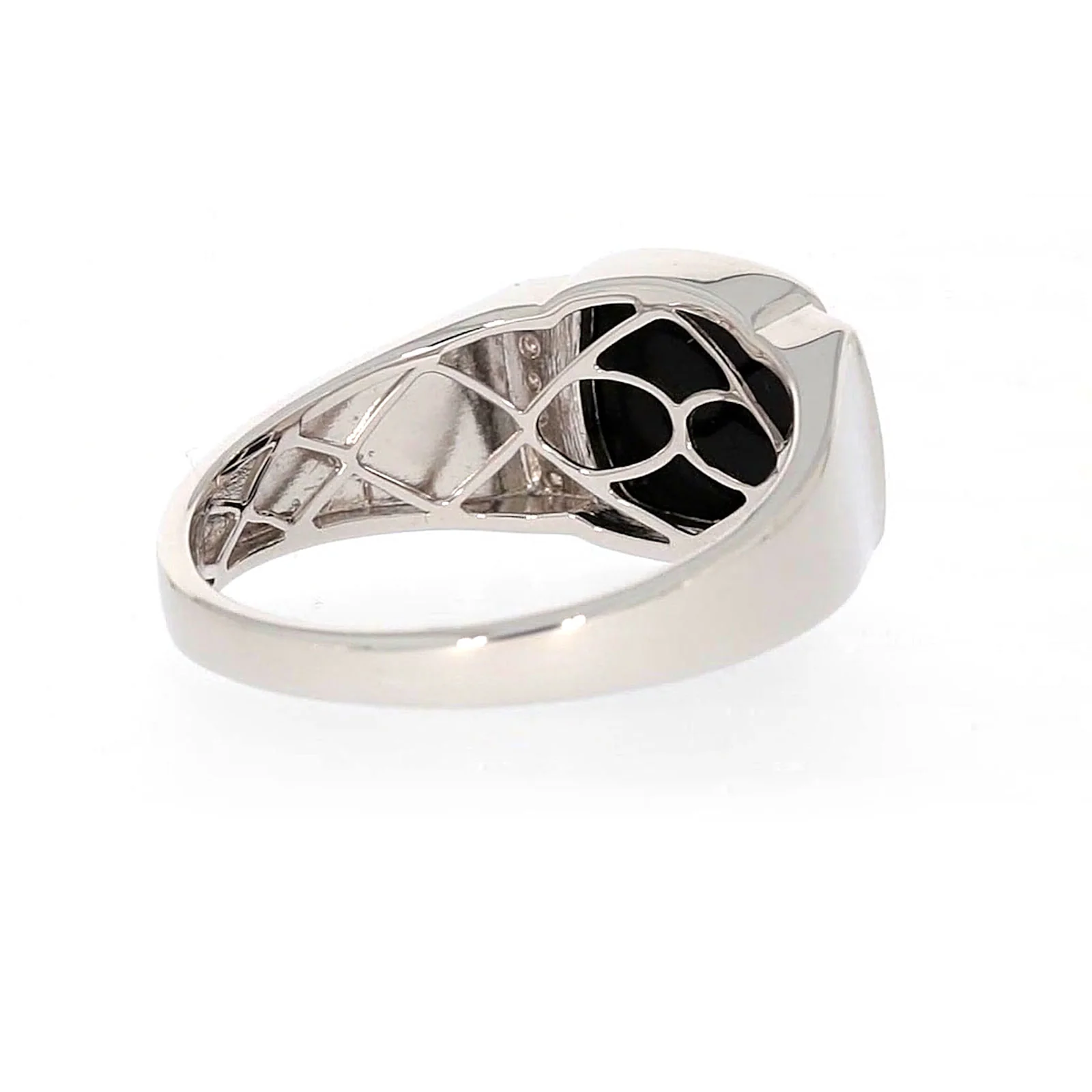 Sterling Silver 0.06 CARAT tw of Diamonds & Black Onyx Mens Ring - Image 46