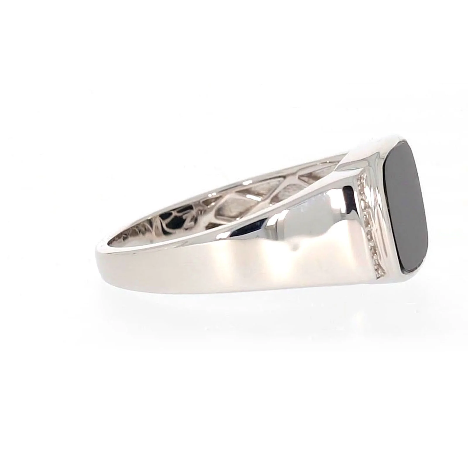 Sterling Silver 0.06 CARAT tw of Diamonds & Black Onyx Mens Ring - Image 60