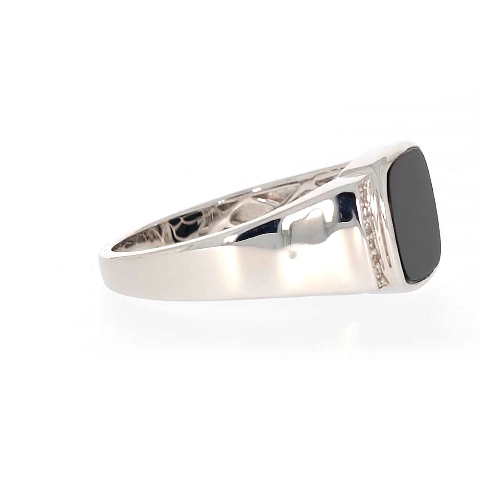 Sterling Silver 0.06 CARAT tw of Diamonds & Black Onyx Mens Ring - Image 61