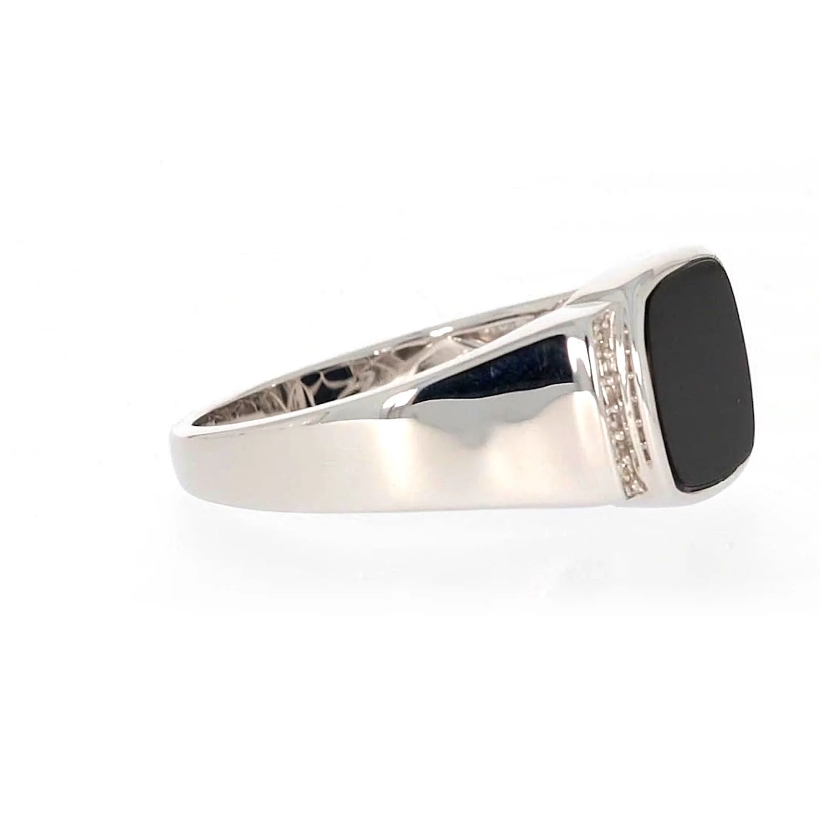 Sterling Silver 0.06 CARAT tw of Diamonds & Black Onyx Mens Ring - Image 62
