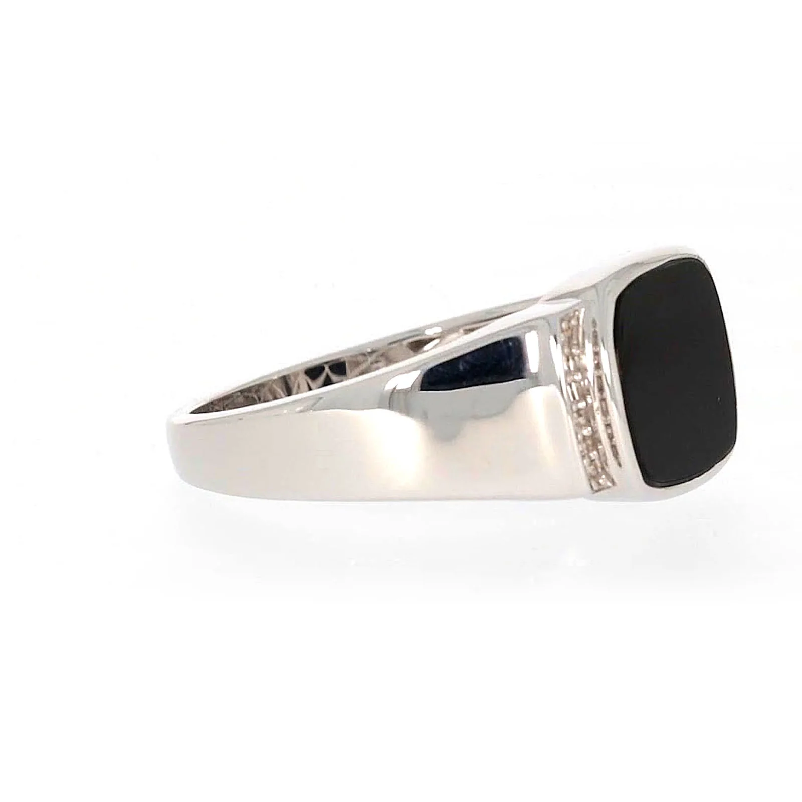 Sterling Silver 0.06 CARAT tw of Diamonds & Black Onyx Mens Ring - Image 63